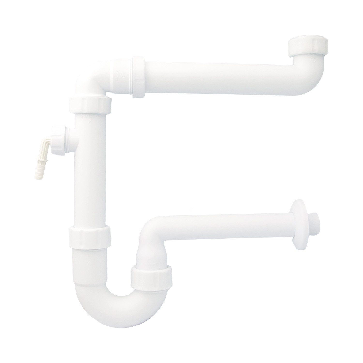 Haas Otto Siphon PP-Raumspar-Siphon 1¼" und 1½" mit Geräteanschluss DN 32 - DN 50