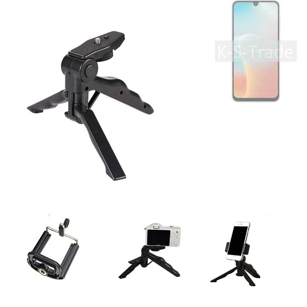 K-S-Trade Smartphone-Halterung für Samsung Galaxy Wide8, (Stativ Tisch-Ständer Dreibein Handy-Stativ Ständer Mini-Stativ)