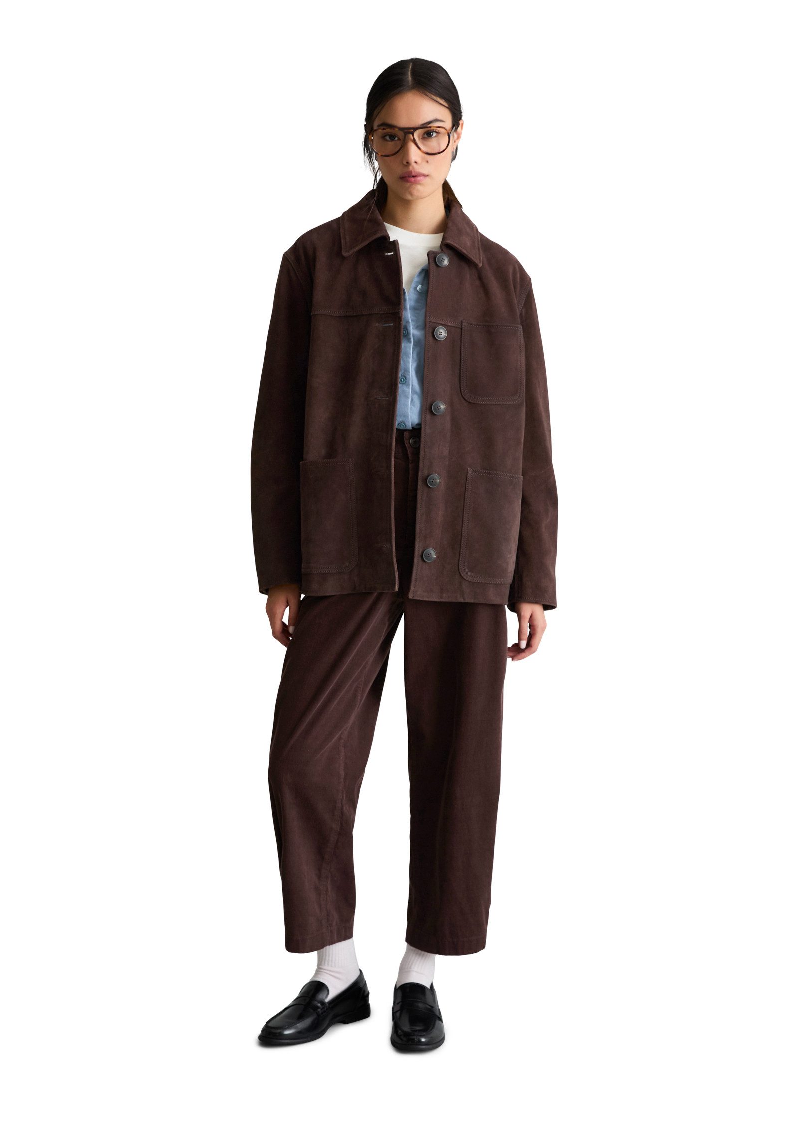 Marc O'Polo DENIM Lederjacke aus hochwertigem Rinderspaltleder – Bild 5 von 5