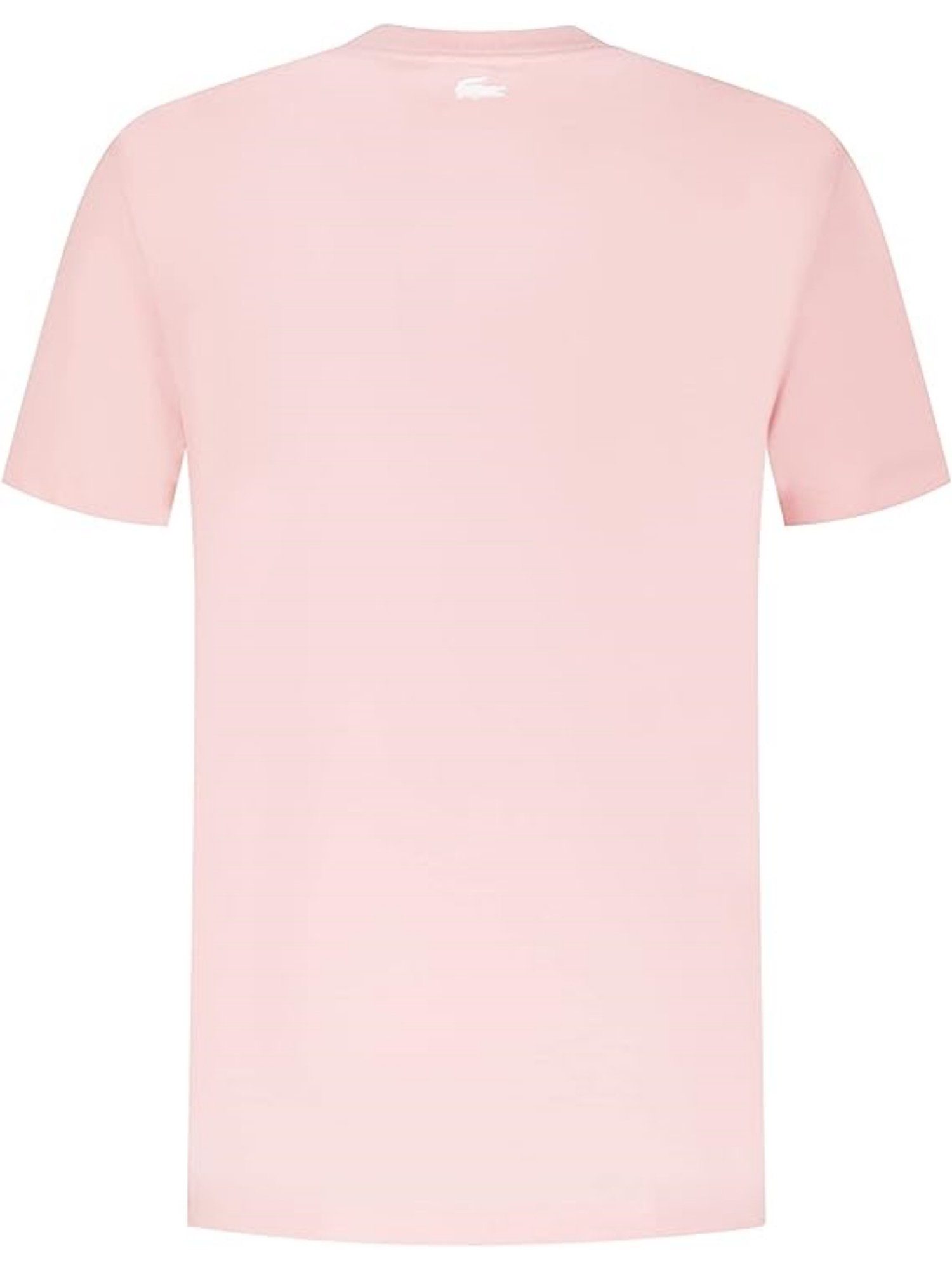 und Lacoste (1-tlg) T-Shirt T-Shirt Rundhalsausschnitt Kurzarmshirt rosa mit