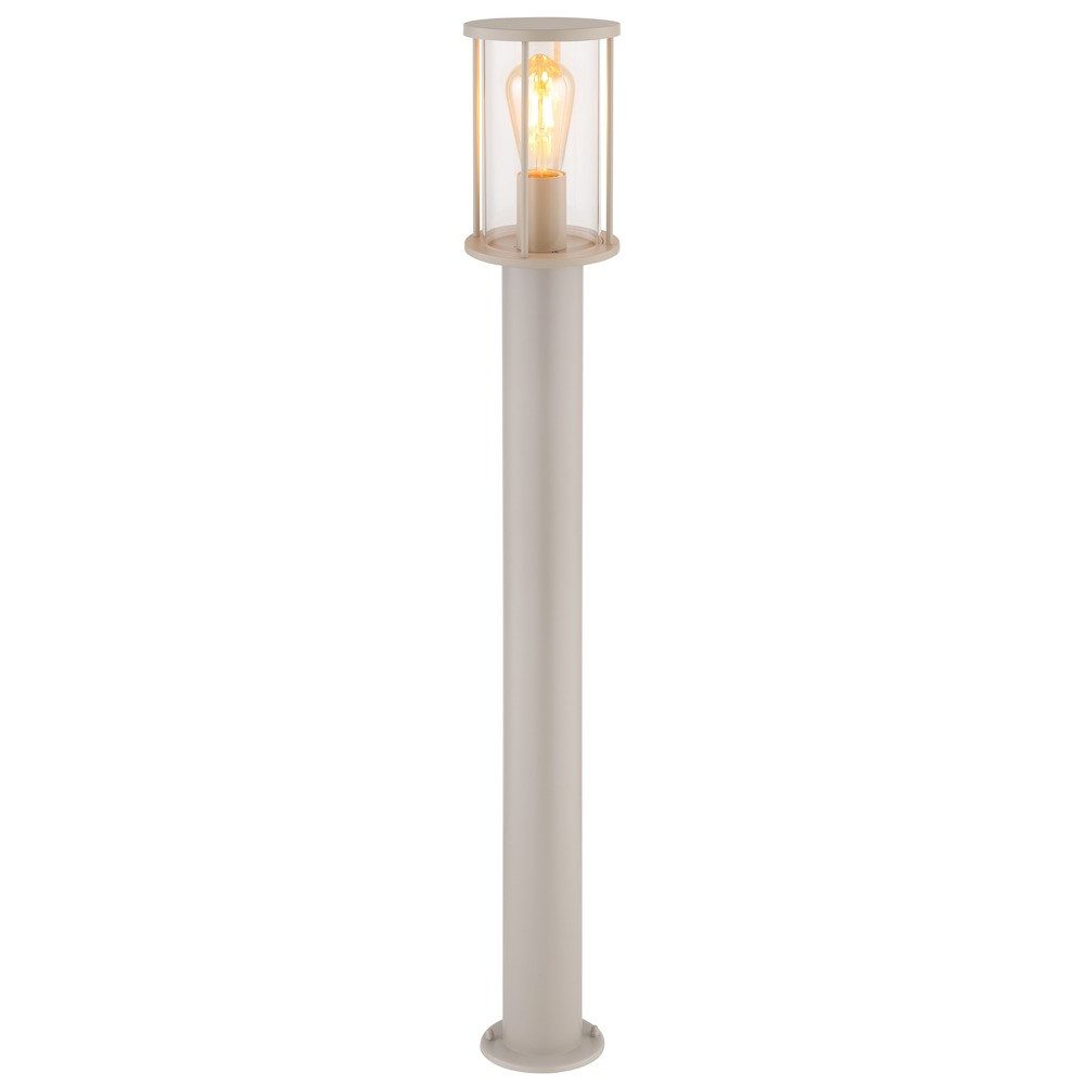 GLOBO LIGHTING Außen-Stehlampe, Leuchtmittel nicht inklusive, Außenstehleuchte Wegeleuchte Edelstahl Sandfarben IP54 H 100 cm