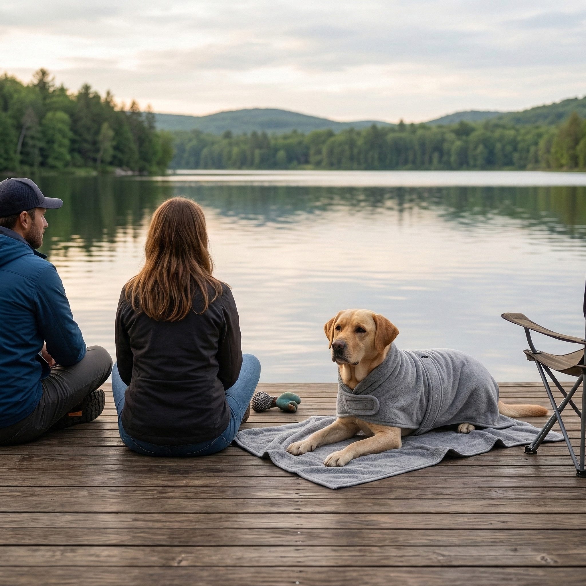 Betz Hundehandtuch extra saugfähig & schnelltrocknend mit Klettverschluss, 100% Baumwolle, Hunde Bademantel