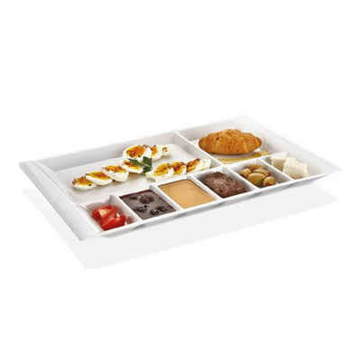 Asphald Teller-Set Frühstücksteller Antipastiteller Kahvaltitabagi 40x26cm (4-tlg), 4 Personen, 100% Duroplast, Duroplast (erhöhte Härte und Kantenschlagfestigkeit)