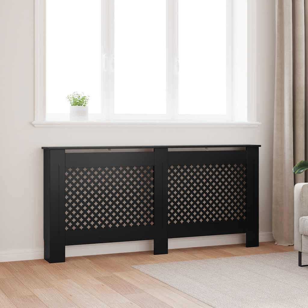 vidaXL Heizkörper Heizkörperverkleidung Schwarz 172x19x81,5 cm MDF