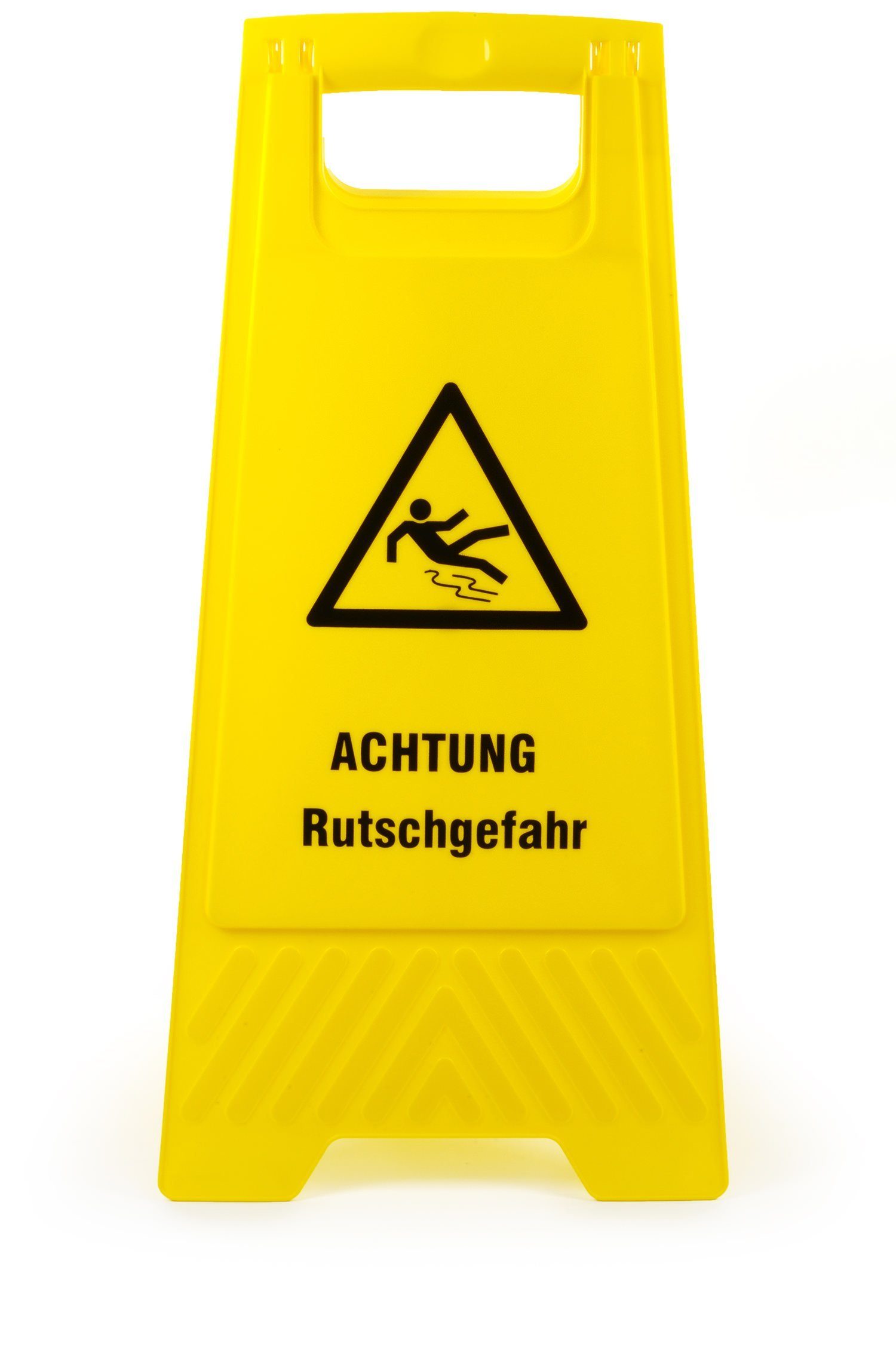 Warnschild Achtung! Rutschgefahr Warnschild, zur Warnung vor nassen Böden