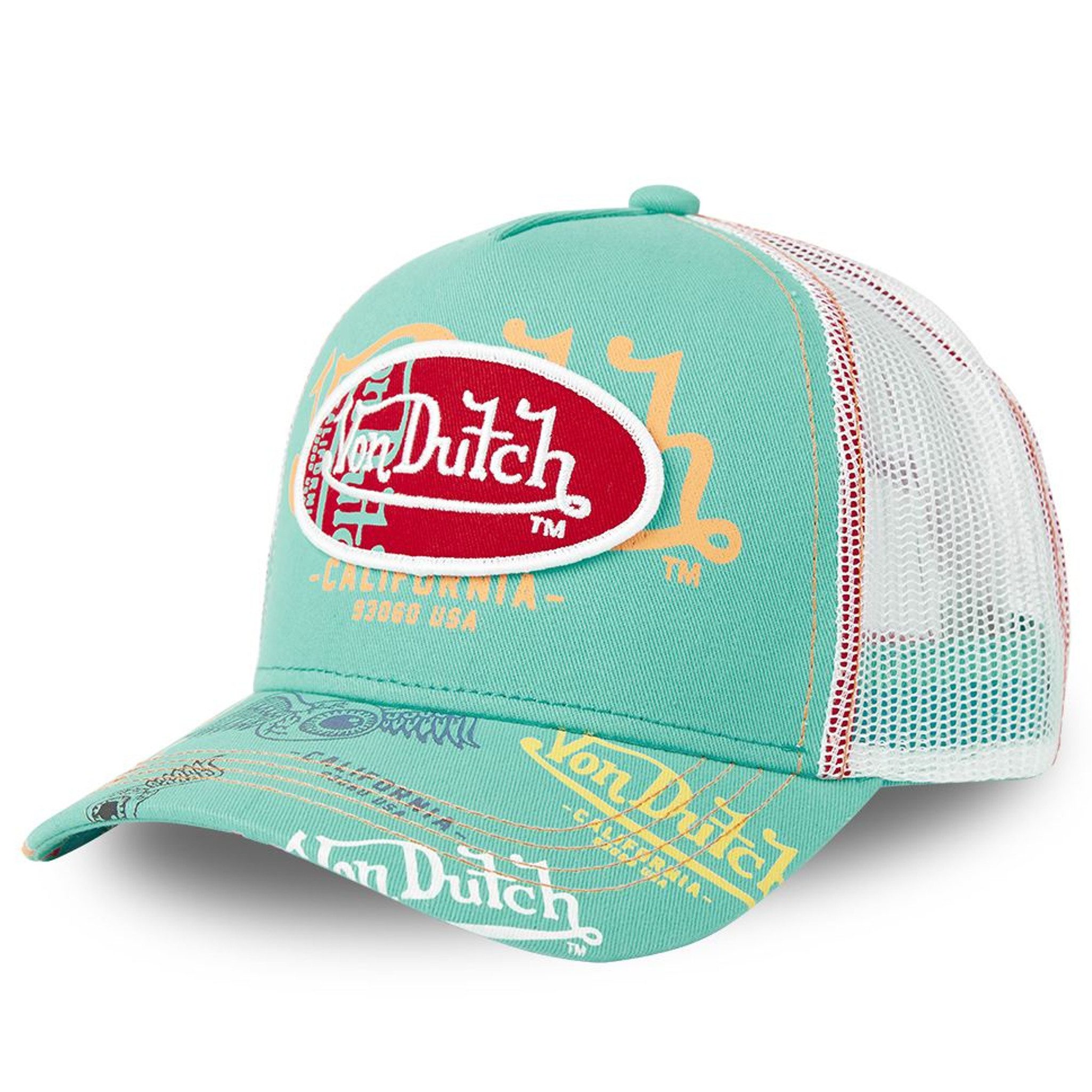 Von Dutch Trucker Cap Von Dutch Originals Trucker Cap - PATCH ALLOVER LOGO (Basecap, Basecap, Meshcap, Trucker Kappe) Logo All-Over Print auf der Front