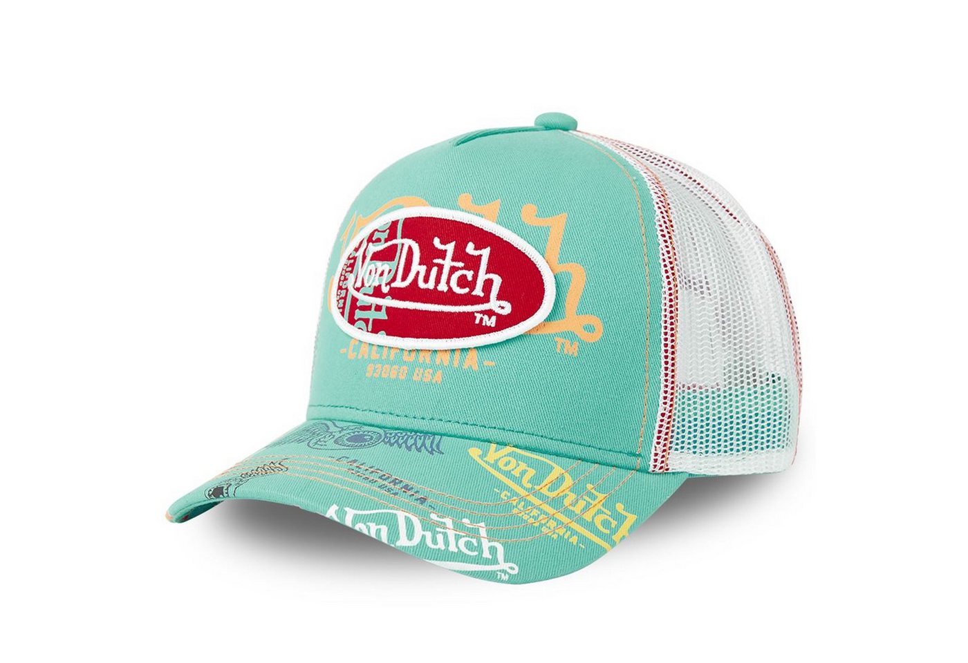 Von Dutch Trucker Cap Von Dutch Originals Trucker Cap - PATCH ALLOVER LOGO (Basecap, Basecap, Meshcap, Trucker Kappe) Logo All-Over Print auf der Front