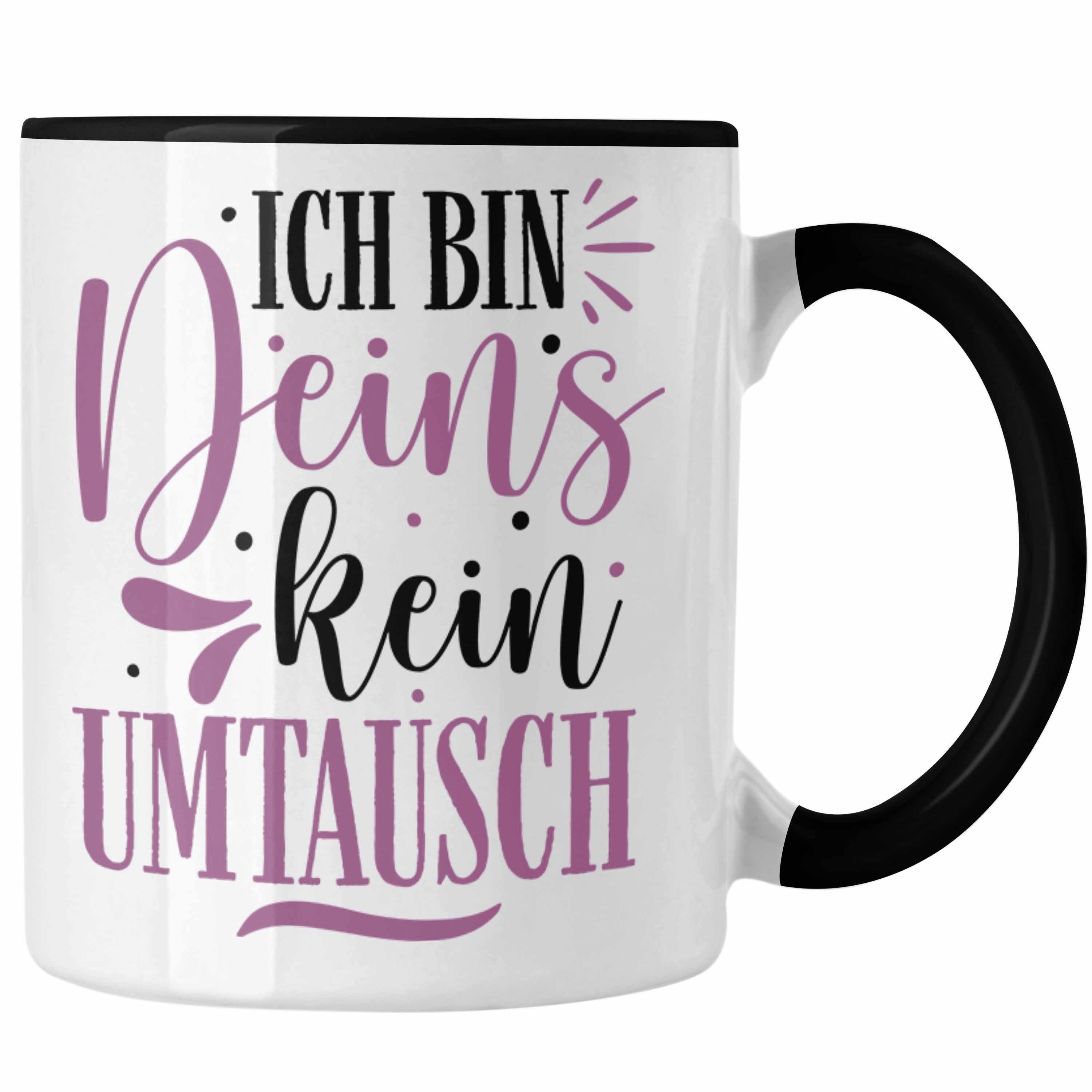 Trendation Tasse Trendation - Tasse für Freund Geschenk mit Sprüchen Valentinstag Kaffeetasse Spruch Ich Bin Deins Schwarz