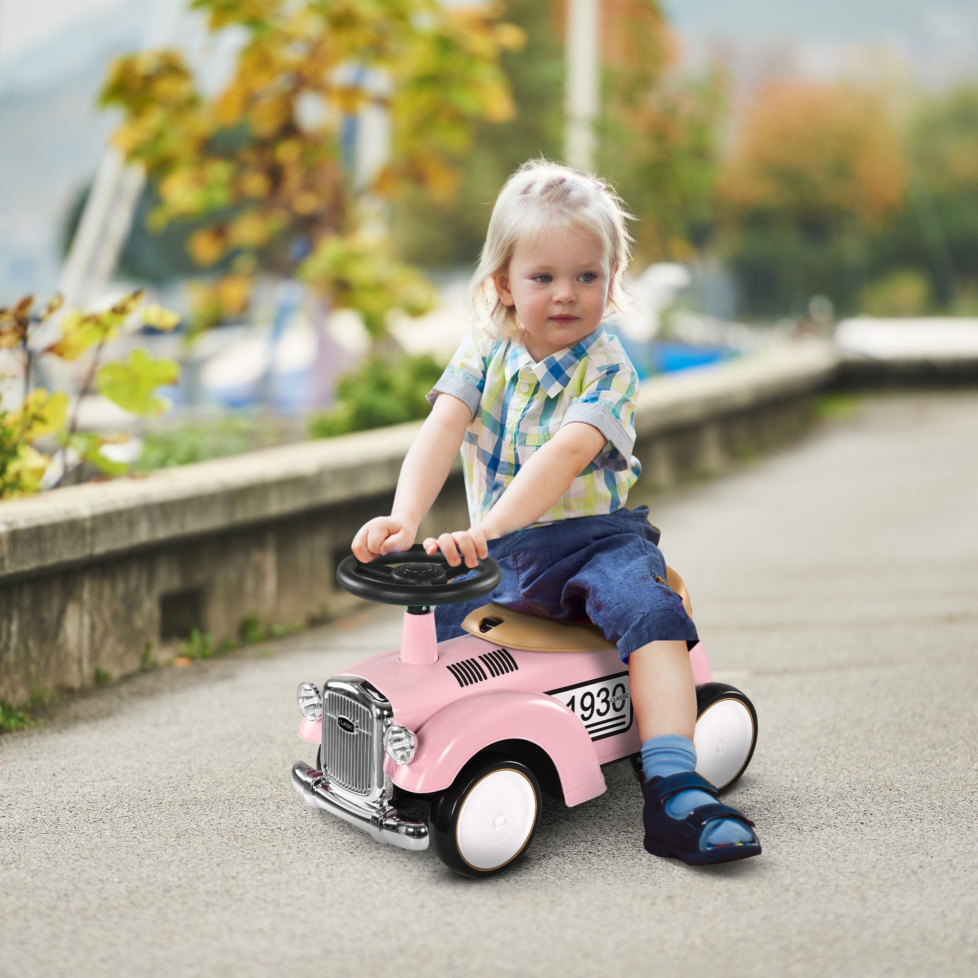 AIYAPLAY Машинки Bobby-Car и каталки mit Stauraum, Kippschutz, (Rutscherfahrzeug, 1-tlg., Kinder Rutschauto), Rosa, 58 x 27 x 35 cm