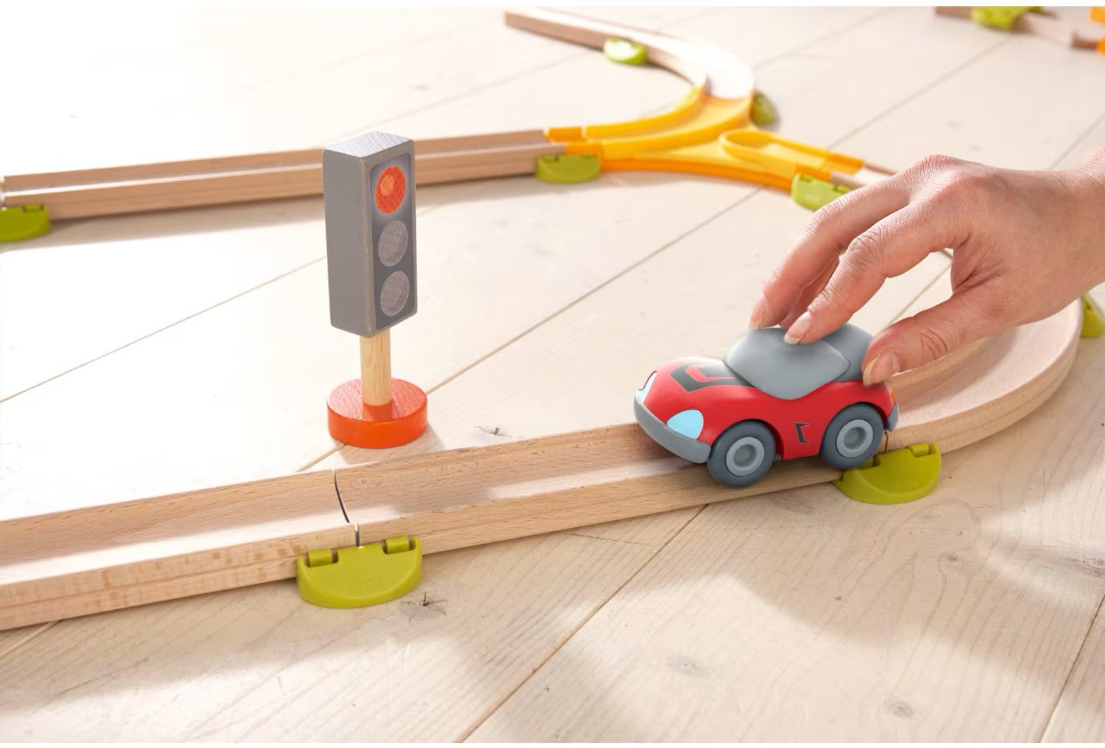 Haba Kugelbahn-Bausatz Kugelbahn Kullerbü Roter Sportwagen 1304711001