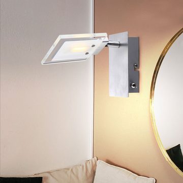etc-shop LED Wandleuchte, LED-Leuchtmittel fest verbaut, Warmweiß, LED Wand Leuchte Spot Strahler verstellbar Chrom Lampe Wohn