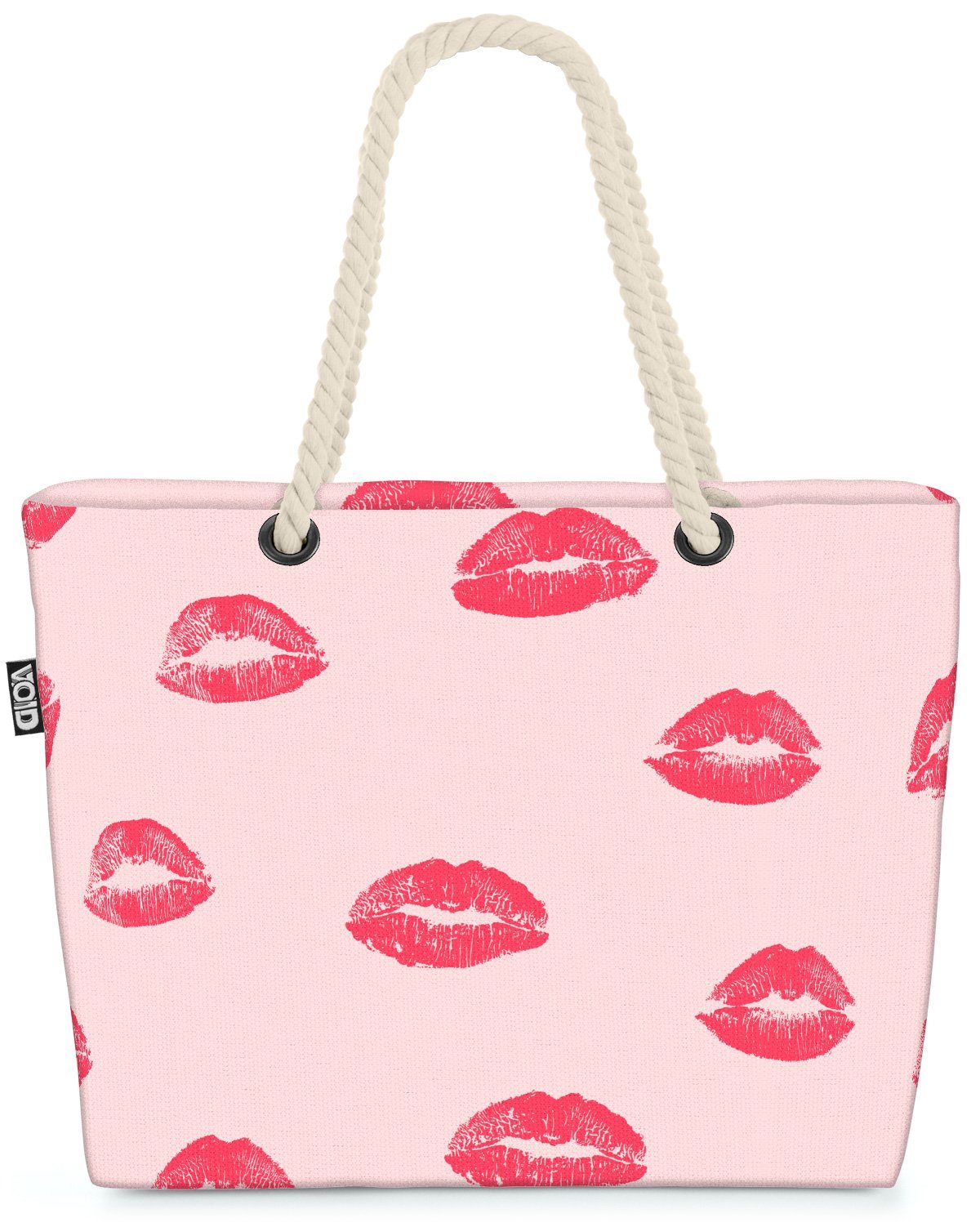 Yahoo! Auktionen! VOID Strandtasche (1-tlg), Sexy Pink Lippen Schminken Deko Pink Lippen Lippenstift Mädchen Sexy
