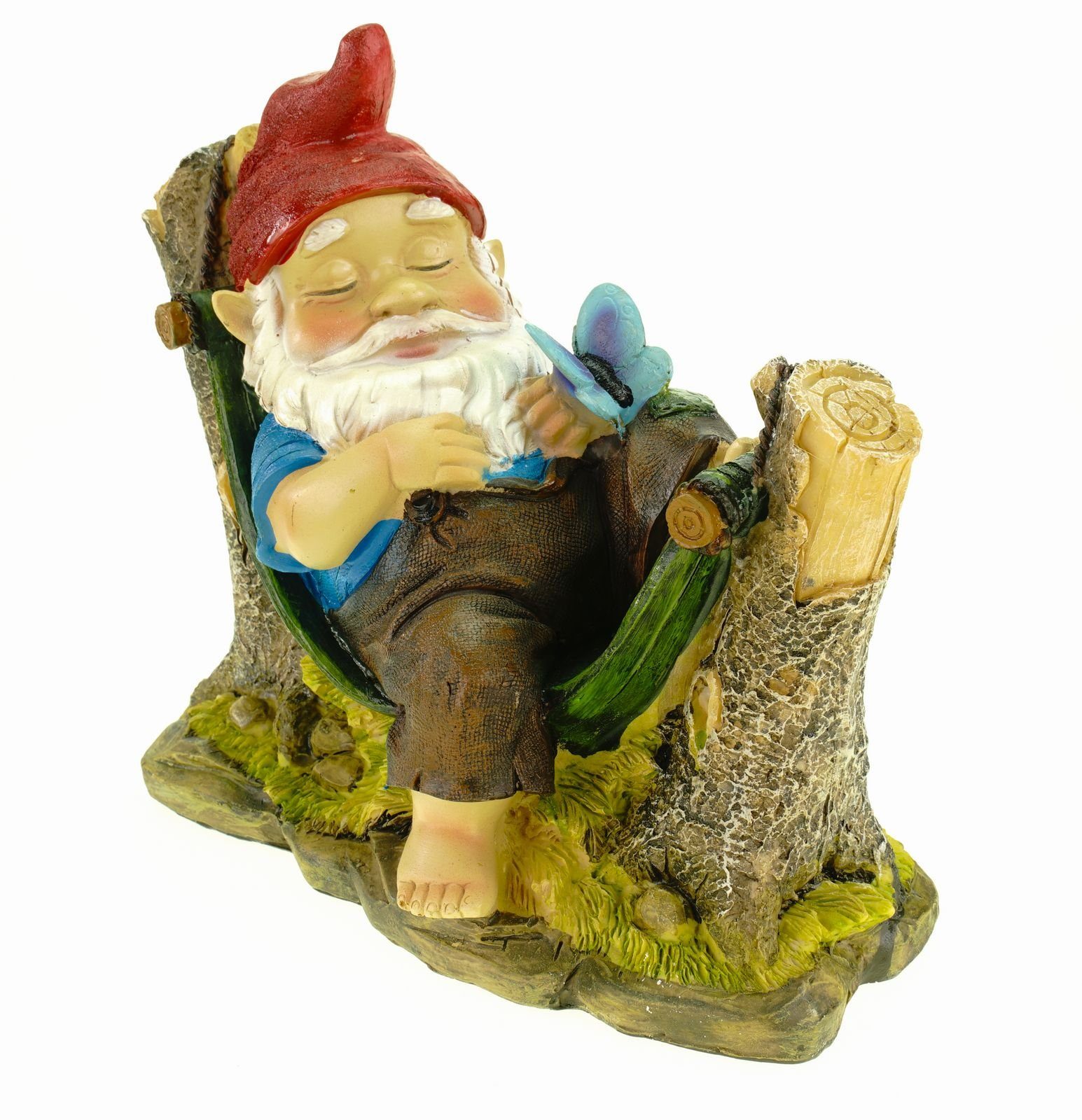 G. Wurm Gartenfigur Gartenzwerg auf Hängematte 22 cm Gnom Figur