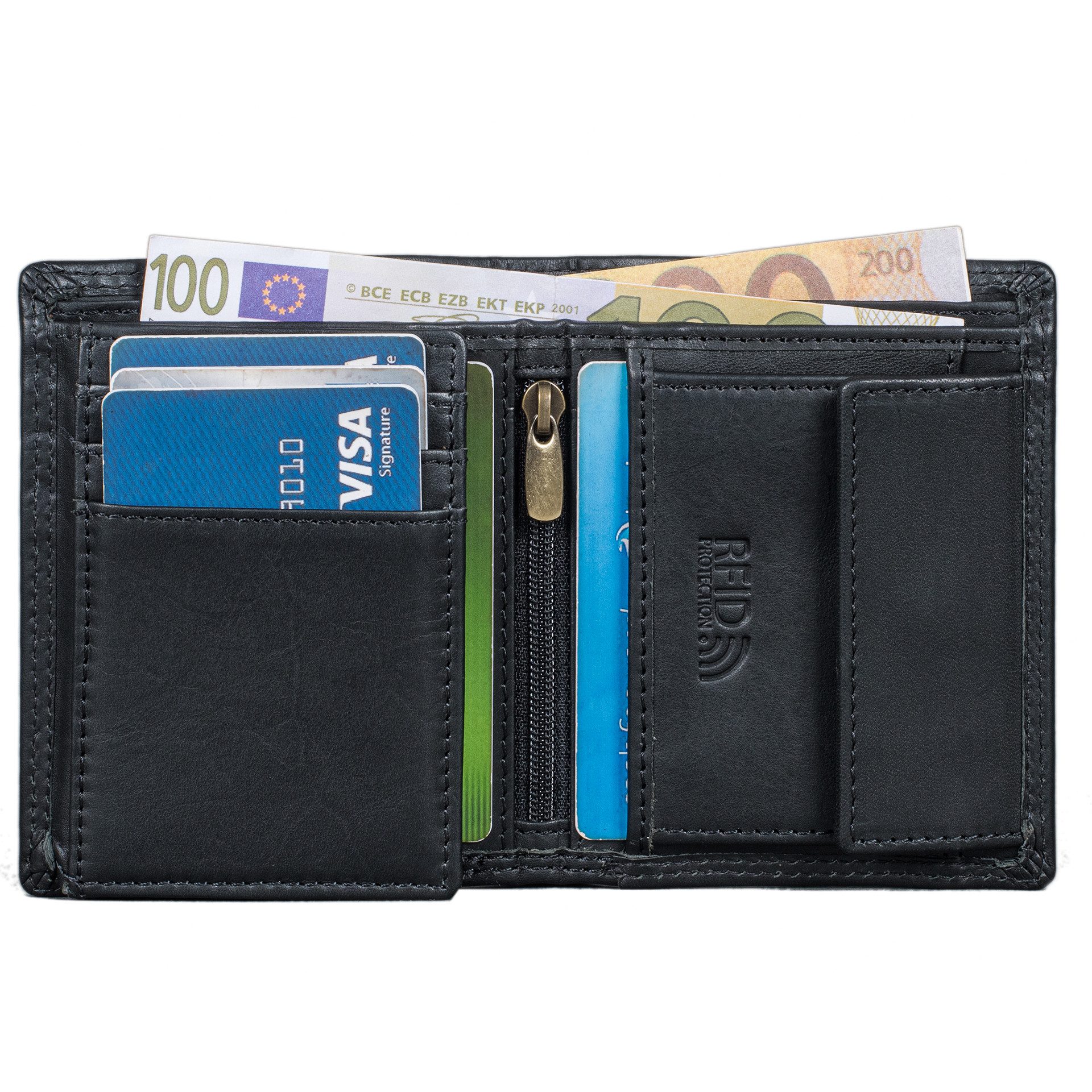 Benthill Geldbörse Herren Klein Echt-Leder Portemonnaie RFID Slim Gelbeutel günstig online kaufen