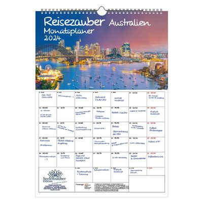 Seelenzauber Wandkalender Reisezauber Australien Planer DIN A3 Kalender für 2024 Urlaub Canberra