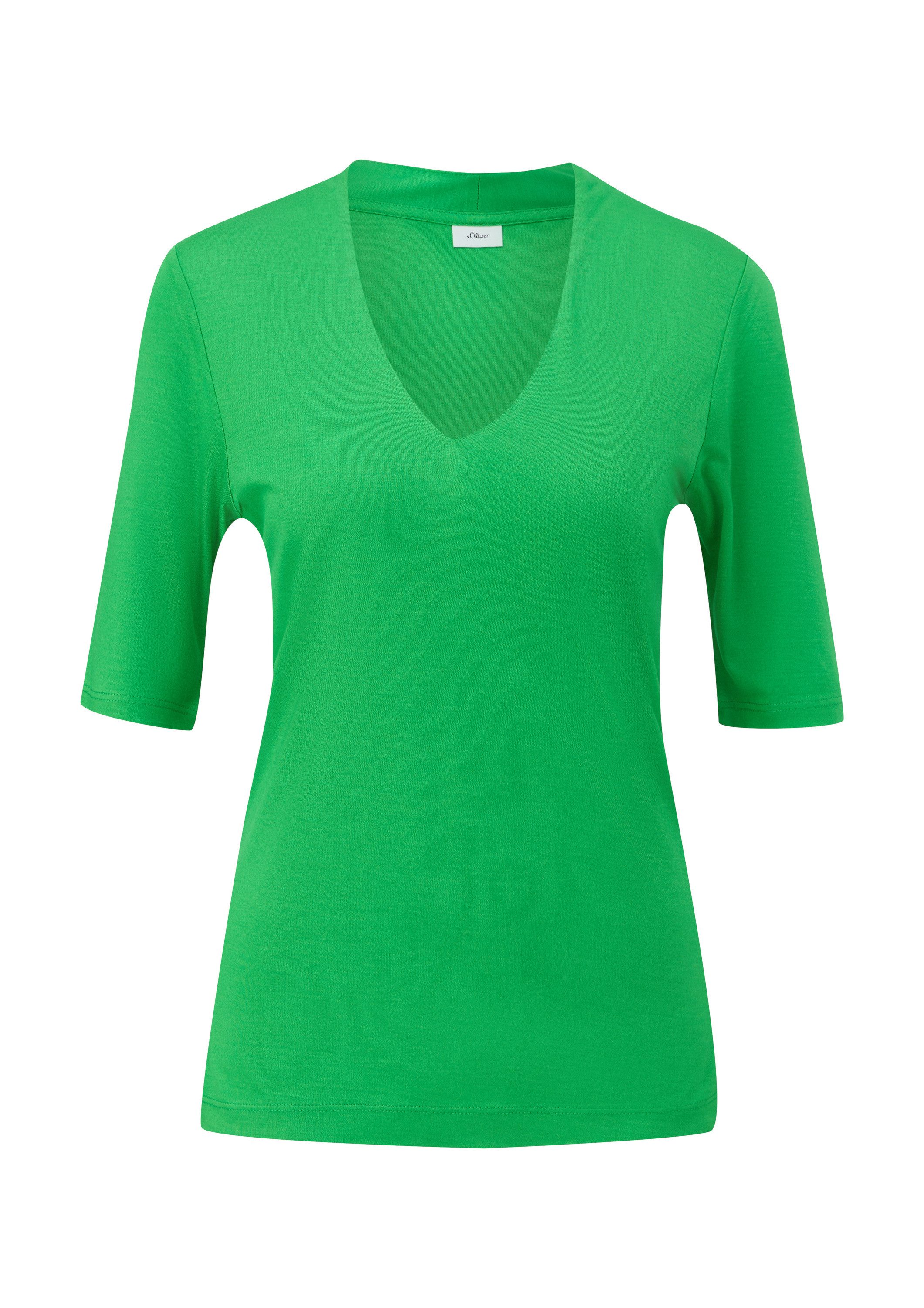 s.Oliver Kurzarmshirt T-Shirt T-Shirt aus Viskose günstig online kaufen