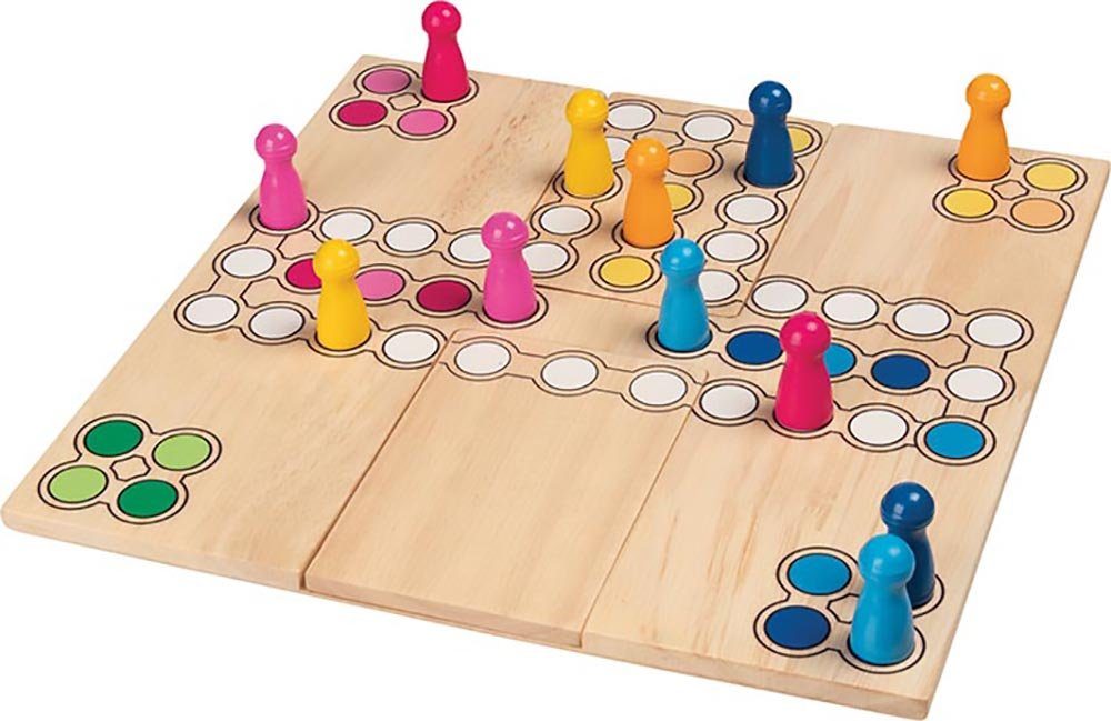 goki Spiel Brettspiel Ludo, Gesellschaftsspiel, mit anpassbarem Spielfeld