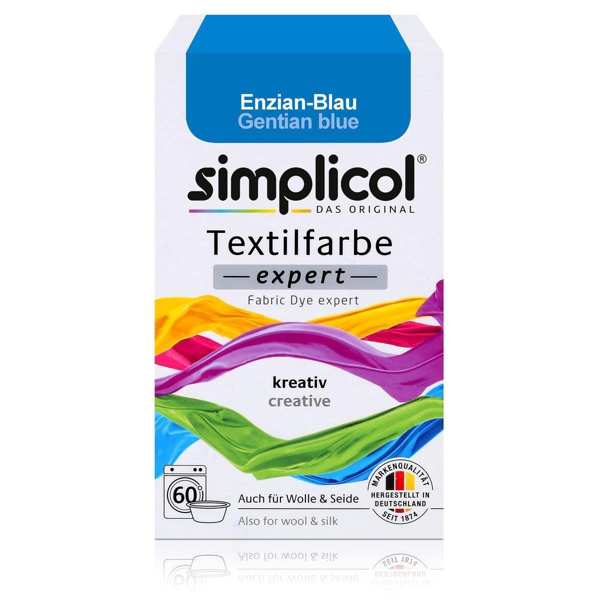 Textilfarbe Simplicol Textilfarbe expert Enzian-Blau 150g - Farbe zum Färben (1er