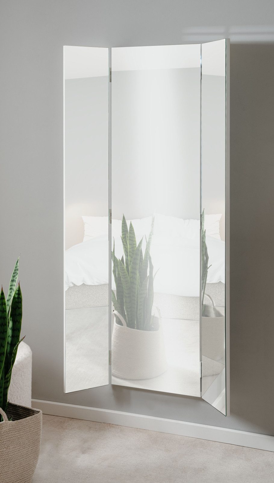 Furn.Design Garderobenspiegel Ledmore (Wandspiegel aufklappbar / 3D, 3-teil günstig online kaufen