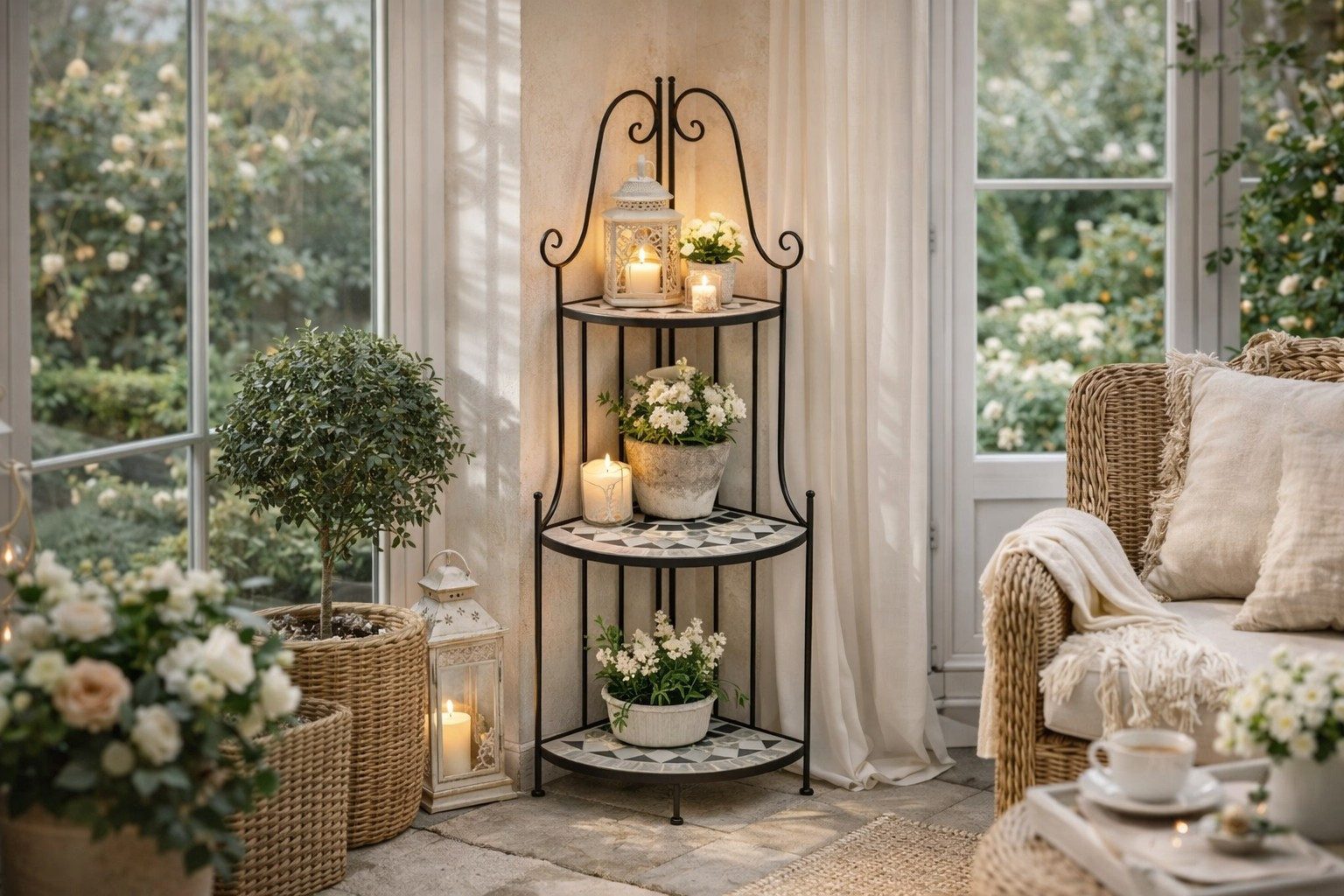 moebel-direkt-online Eckregal mit drei Mosaikböden