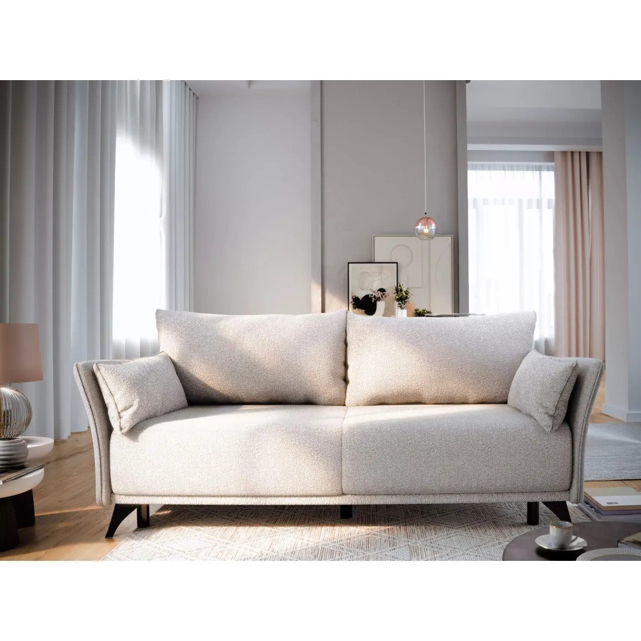 NEXT COLLECTION Sofa SELVA, Lose Rückenkissen, Schlaffunktion, Bettzeugbehälter, Hochwertige Füllung, DL-Funktion