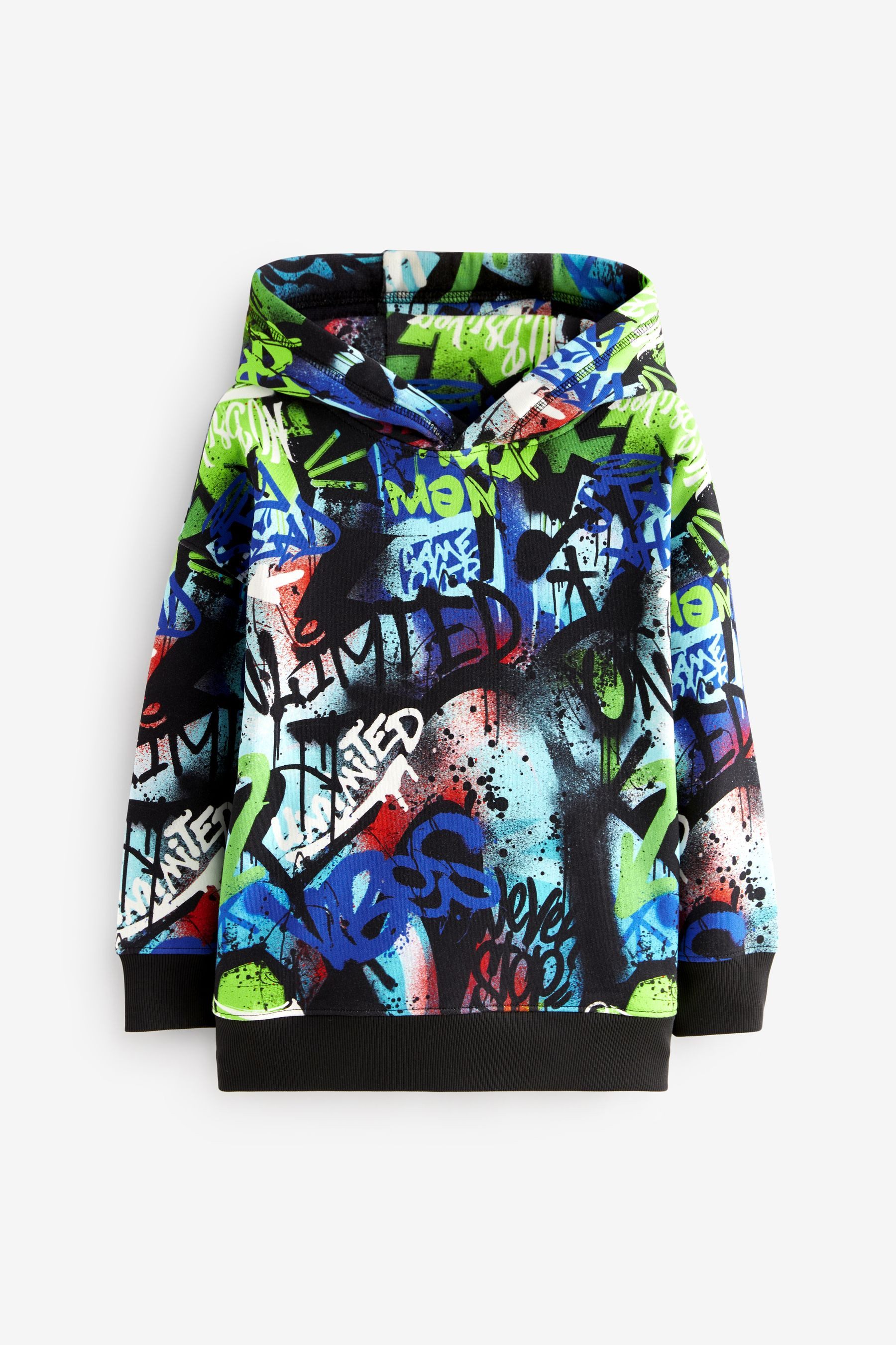 Kapuzensweatshirt Hoodie mit Graffitiprint