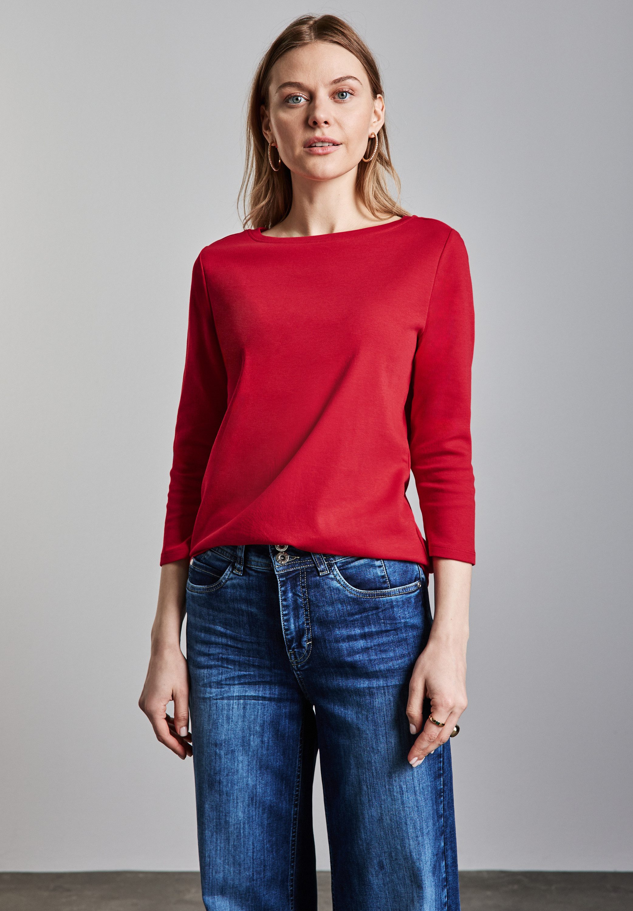 STREET ONE 3/4-Arm-Shirt, mit U-Boot-Ausschnitt günstig online kaufen