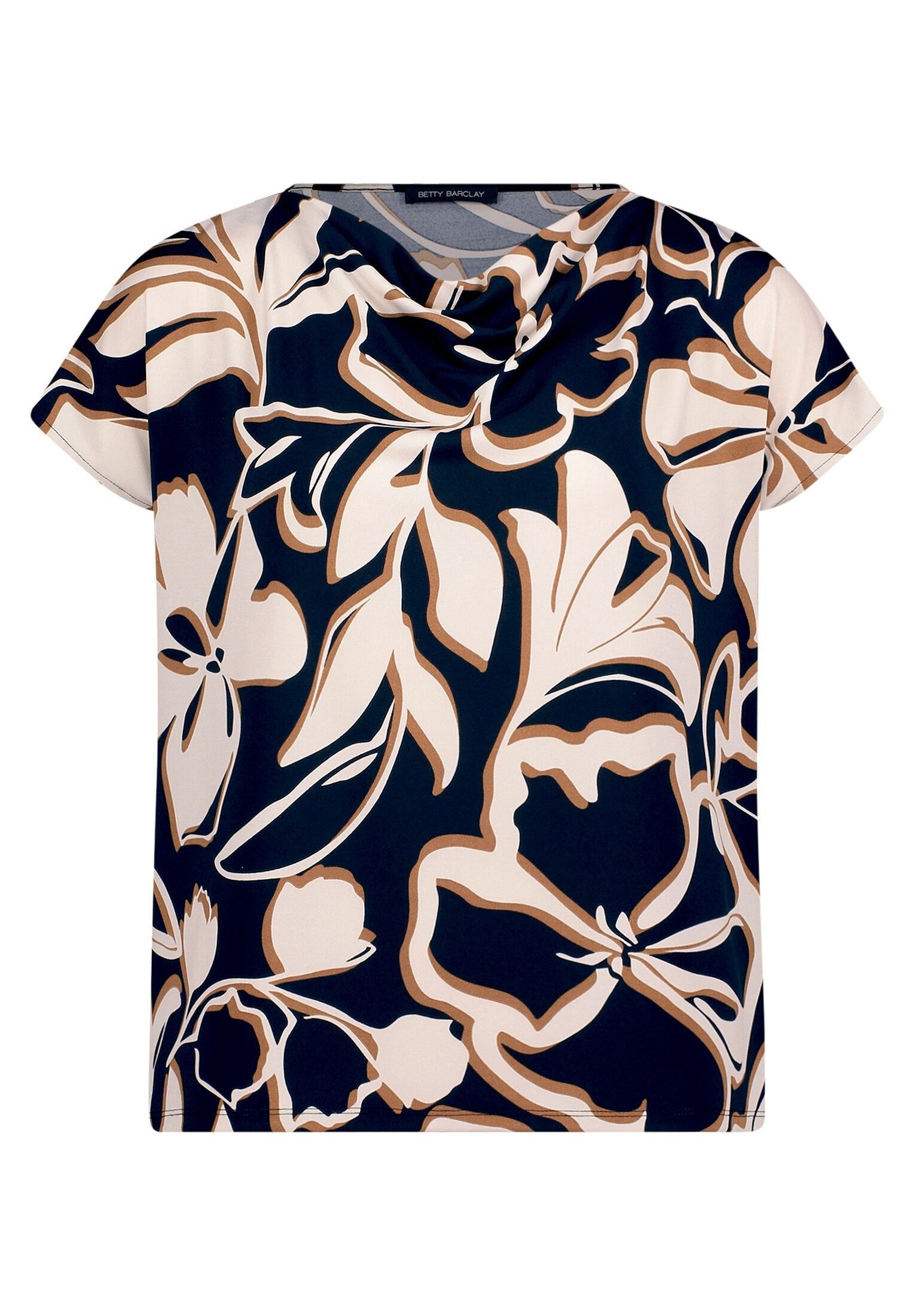 Betty Barclay Kurzarmshirt Damen mit Wasserfallausschnitt (1-tlg)