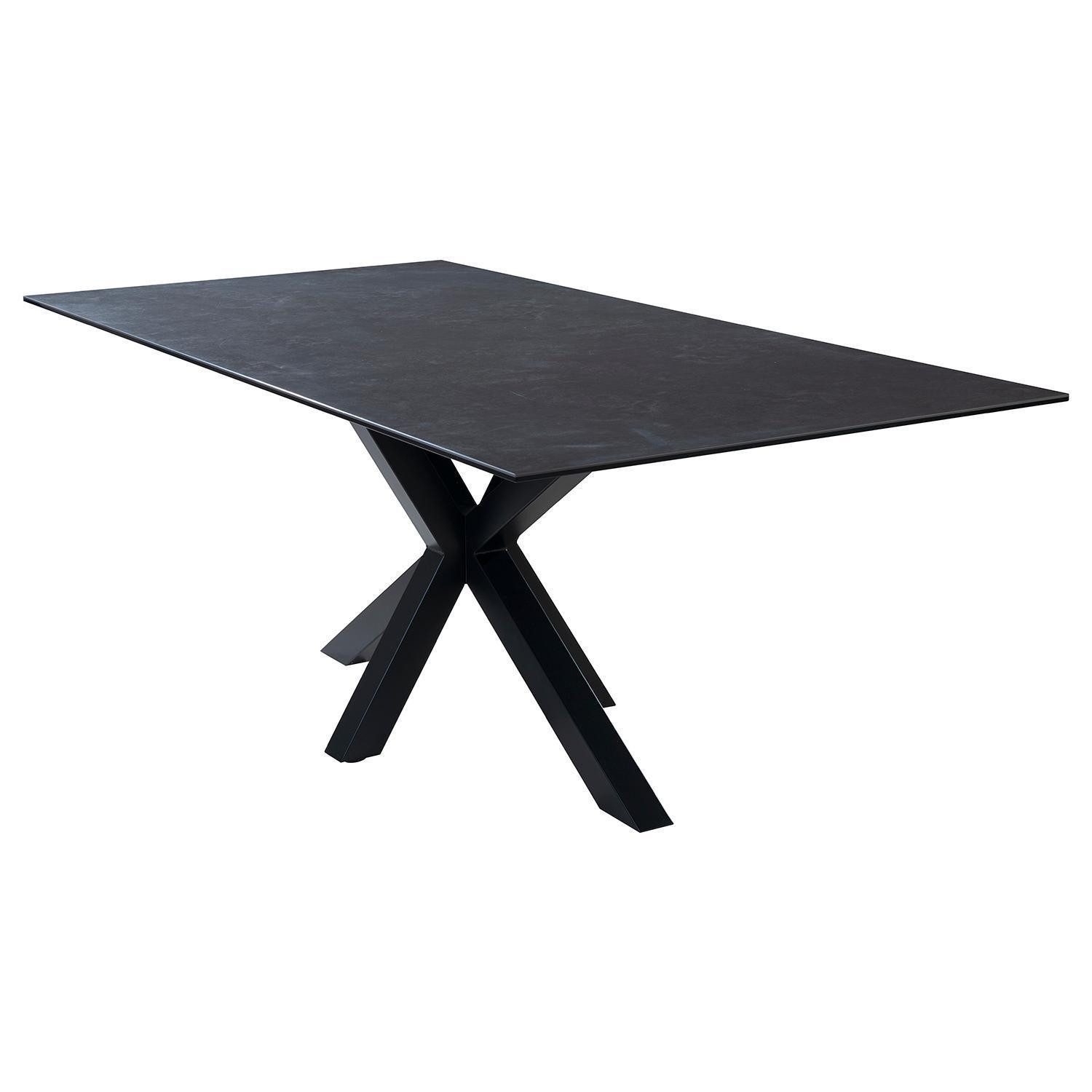 ACTONA GROUP Esstisch HEAVEN, Schwarz, Stahlgestell, Keramik, B 200 x H 75,5 x T 100 cm