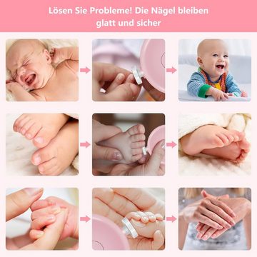 GelldG Baby-Nagelschere Elektrische Baby Nagelfeile, 6 in 1 Nagelfeile, Nagelschneider