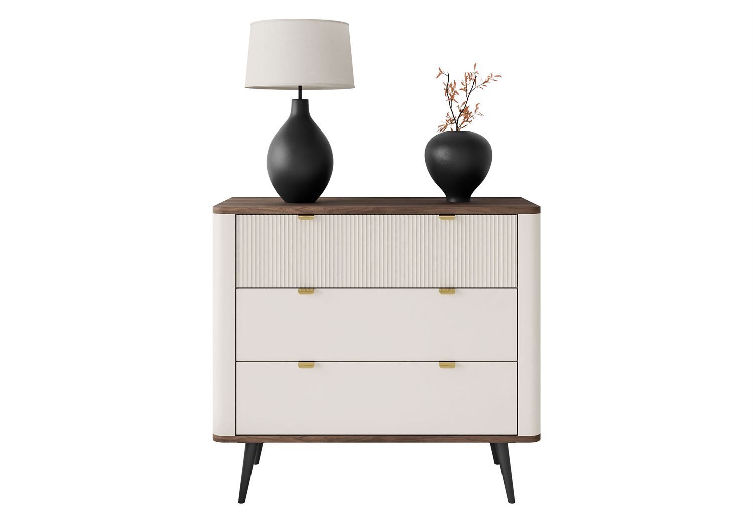 Lookway Kommode für das Wohnzimmer AUTUMN 3S auf hohen Beinen, Breite: 90 cm Höhe: 82 cm Tiefe: 40 cm