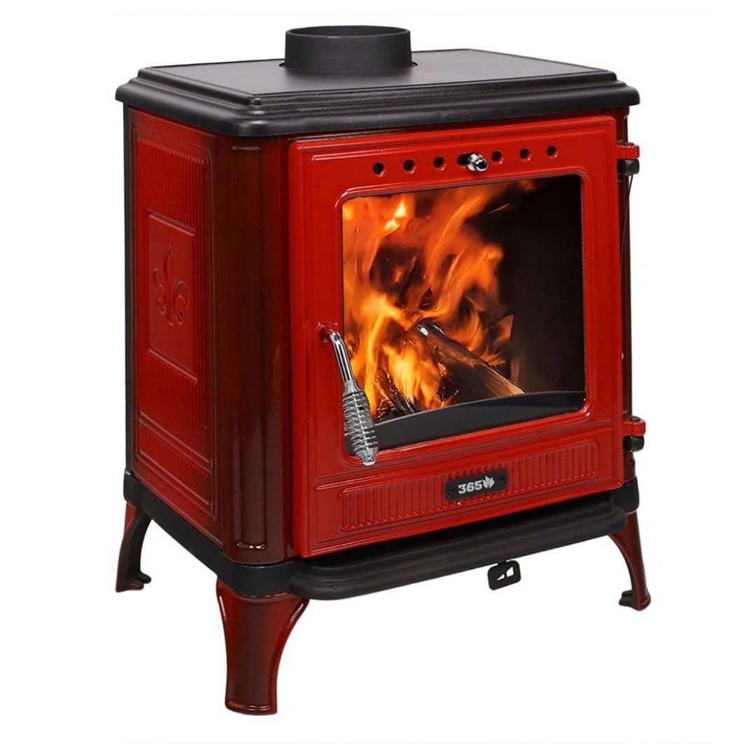 365 Kaminofen 365® Ferrox 55 rot emailliert 7 kW Gusseisen A+, 7 kW