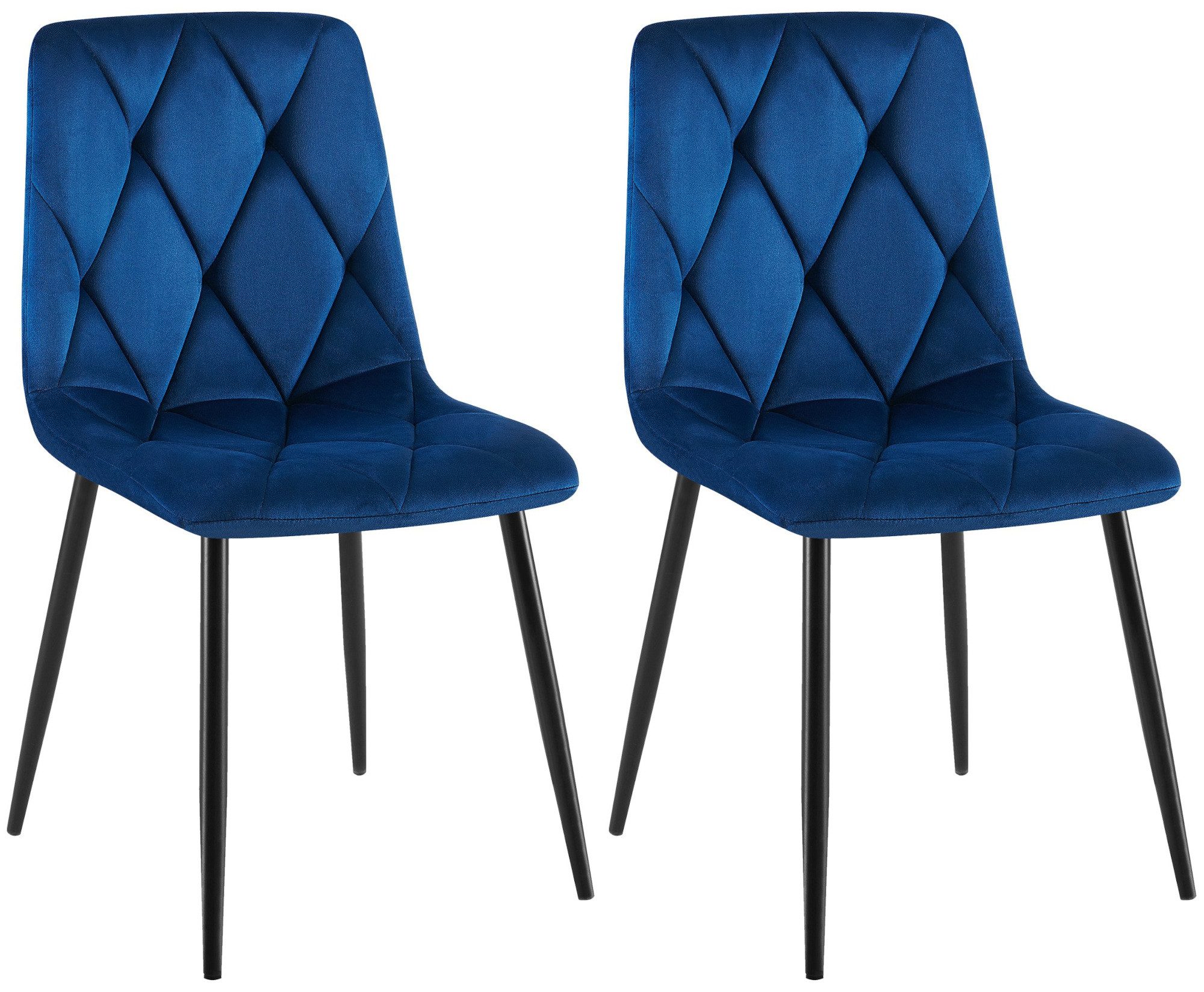 CLP Esszimmerstuhl Clairton (2er Set), mit Stoff- oder Samtbezug, Metallgestell