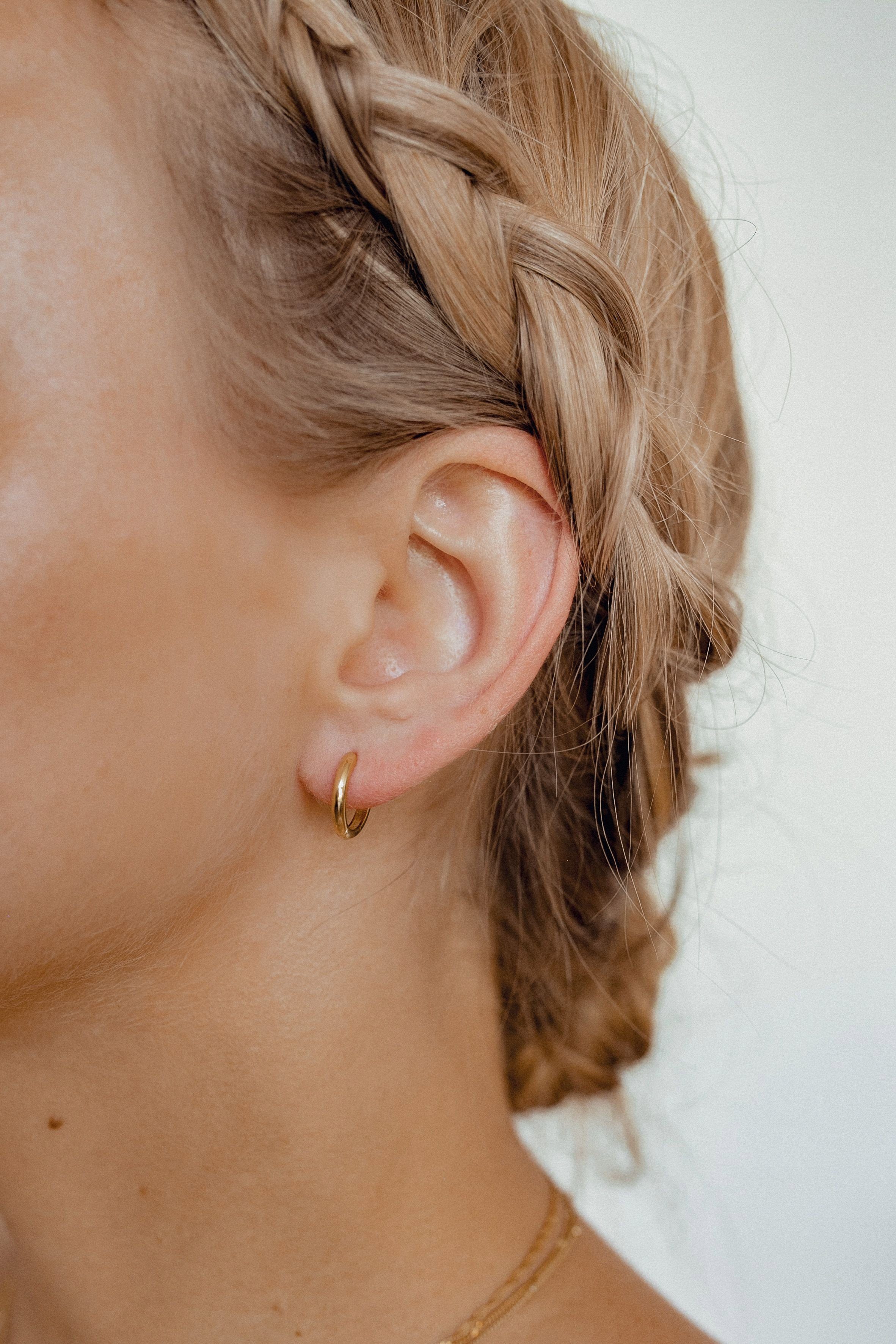 Hey Happiness Paar Creolen Chunky Silber 925 Damen, vergoldet, Kleine Basic günstig online kaufen