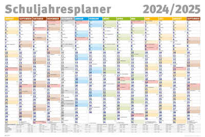 empireposter Jahresplaner Schuljahresplaner 2024/2025 Wandplaner Kalender Poster - 91,5x61 cm