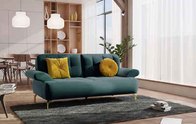 sit&more 2-Sitzer Orient 1 V, inkl. 2 Zierkissen mit Strass-Stein, goldfarbene Metallfüße
