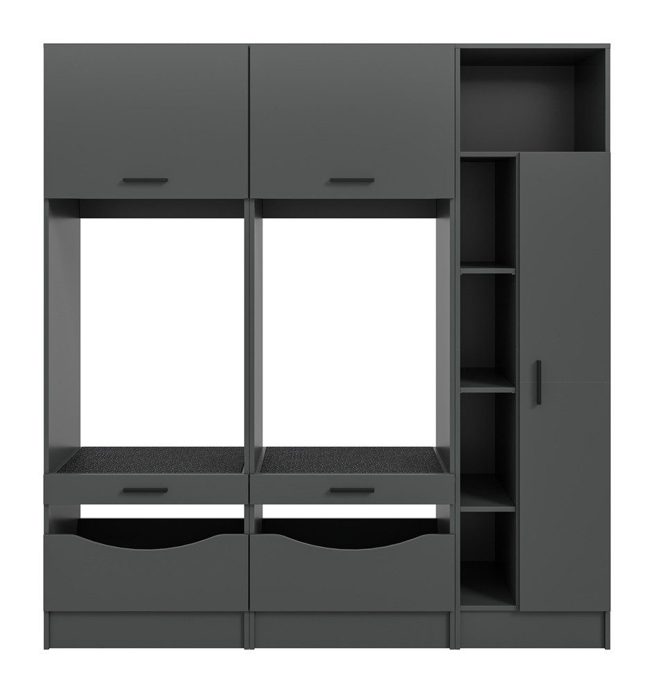 xonox.home Badmöbel-Set Waschmaschinenumbau Set Free 3, anthrazit, 3-teilig günstig online kaufen