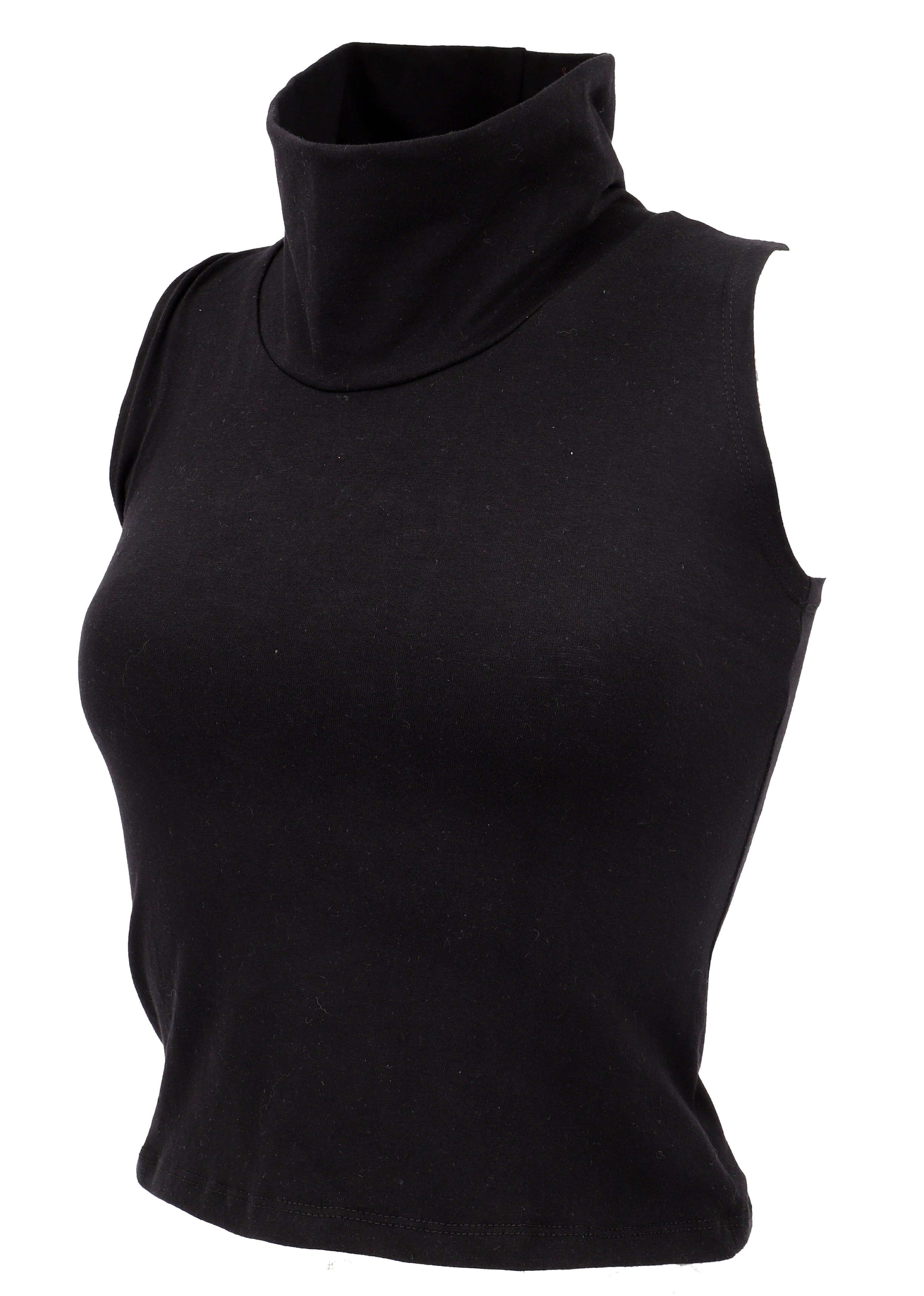 Guru-Shop T-Shirt Boho highneck Top, Festivaltop, Goa Top - schwarz Festival, Ethno Style, alternative Bekleidung – Bild 2 von 3