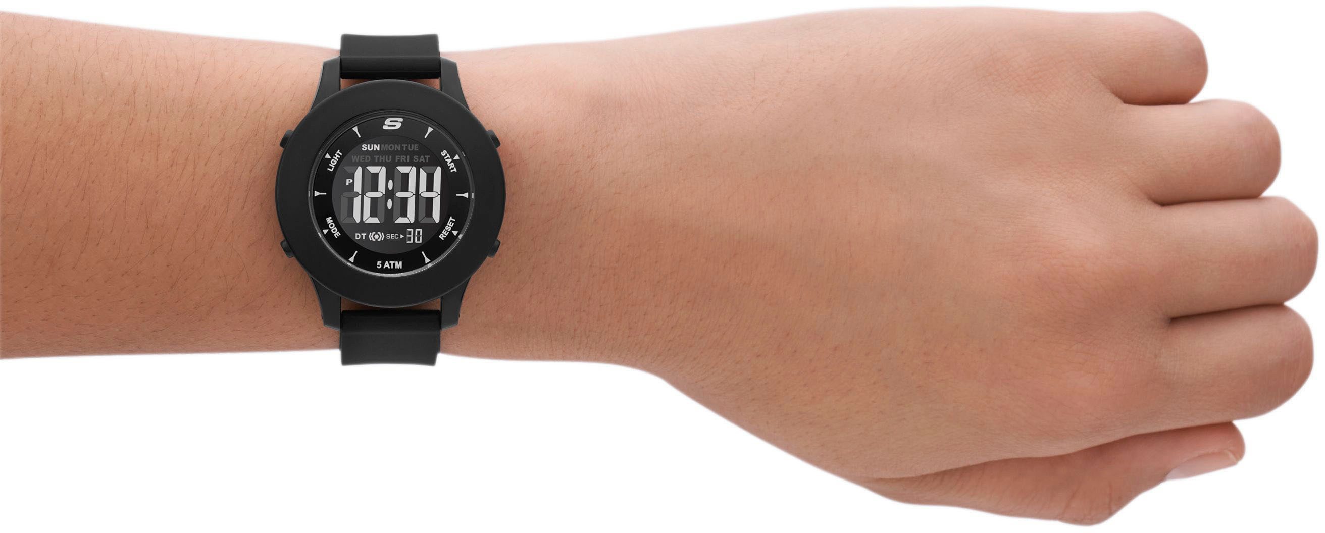Skechers Chronograph ROSENCRANS SR6141, Quarzuhr, Armbanduhr, Damenuhr, Silikonarmband, digital, Stoppfunktion