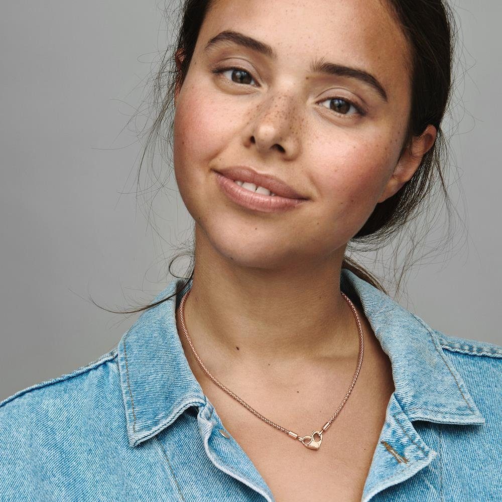 Pandora Kette mit Anhänger Rosévergoldete Kette mit Herzkarabiner, Moments von PANDORA