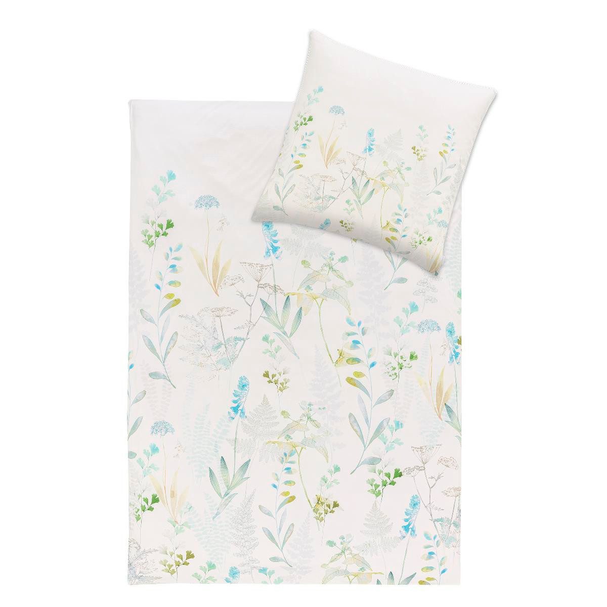 Estella Bettwäsche Estella Interlock Jersey Bettwäsche Visby 6295-520 Blumen Mint 135x200, 2 teilig