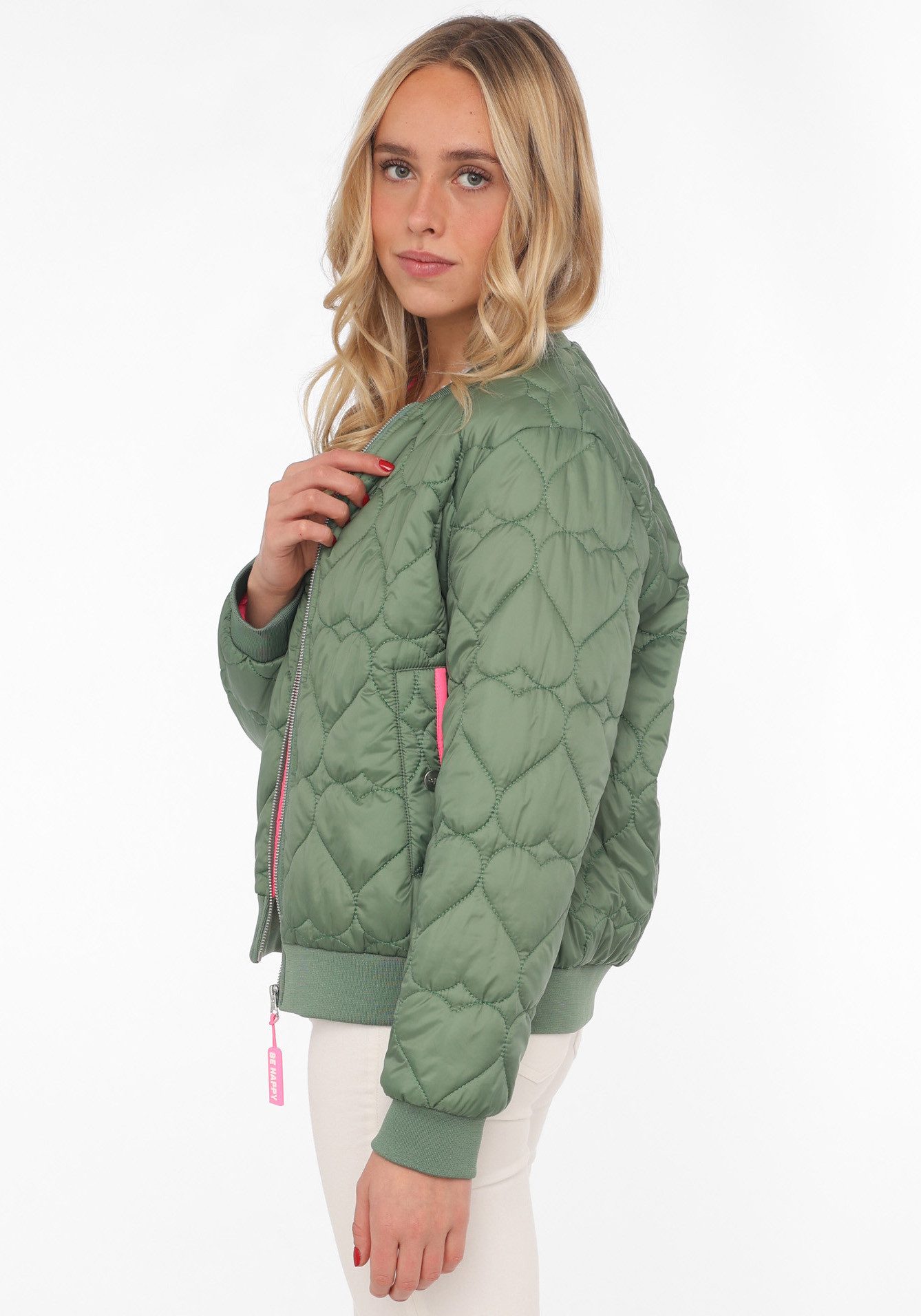 Zwillingsherz Bomberjacke "Be Happy" modisch, Kontrastdetails, regular fit, günstig online kaufen