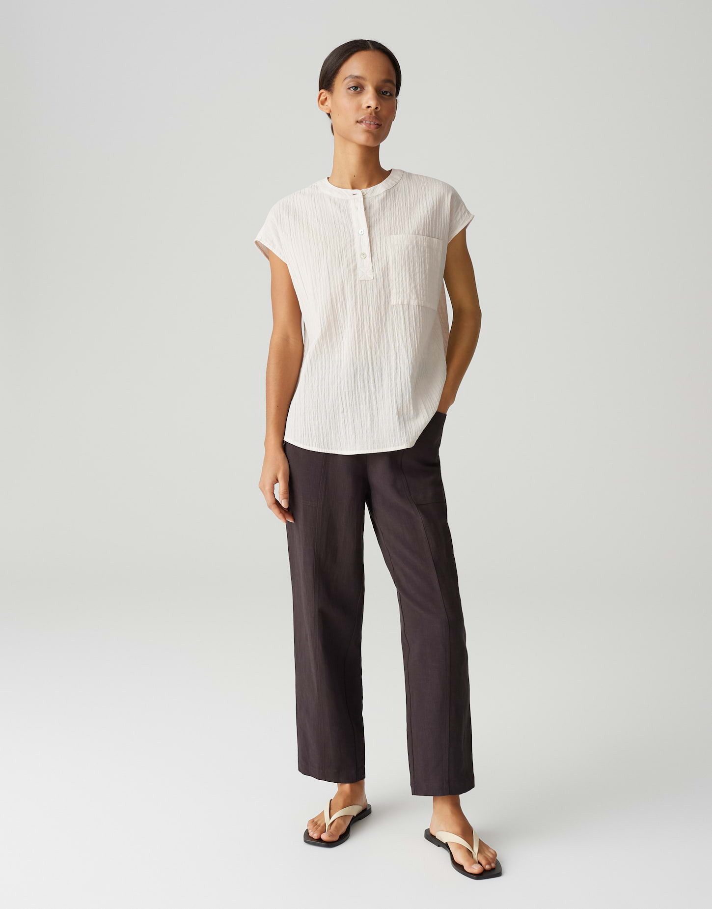 OPUS Kurzarmbluse FAMALI aus BCI Cotton