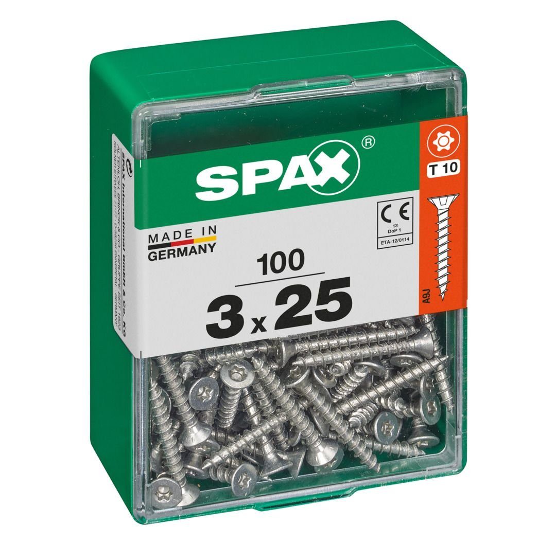 10 Spax mm Universalschrauben - Holzbauschraube 3.0 100 x 25 TX SPAX