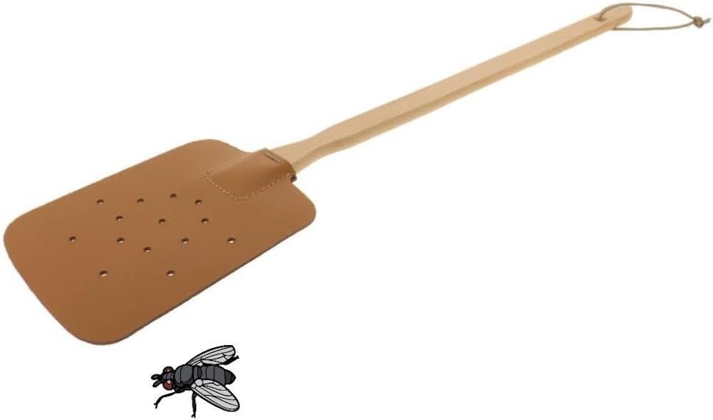 Hofmeister Fliegenklatsche Buchenholz Leder Fliegenfänger Müchenklatsche