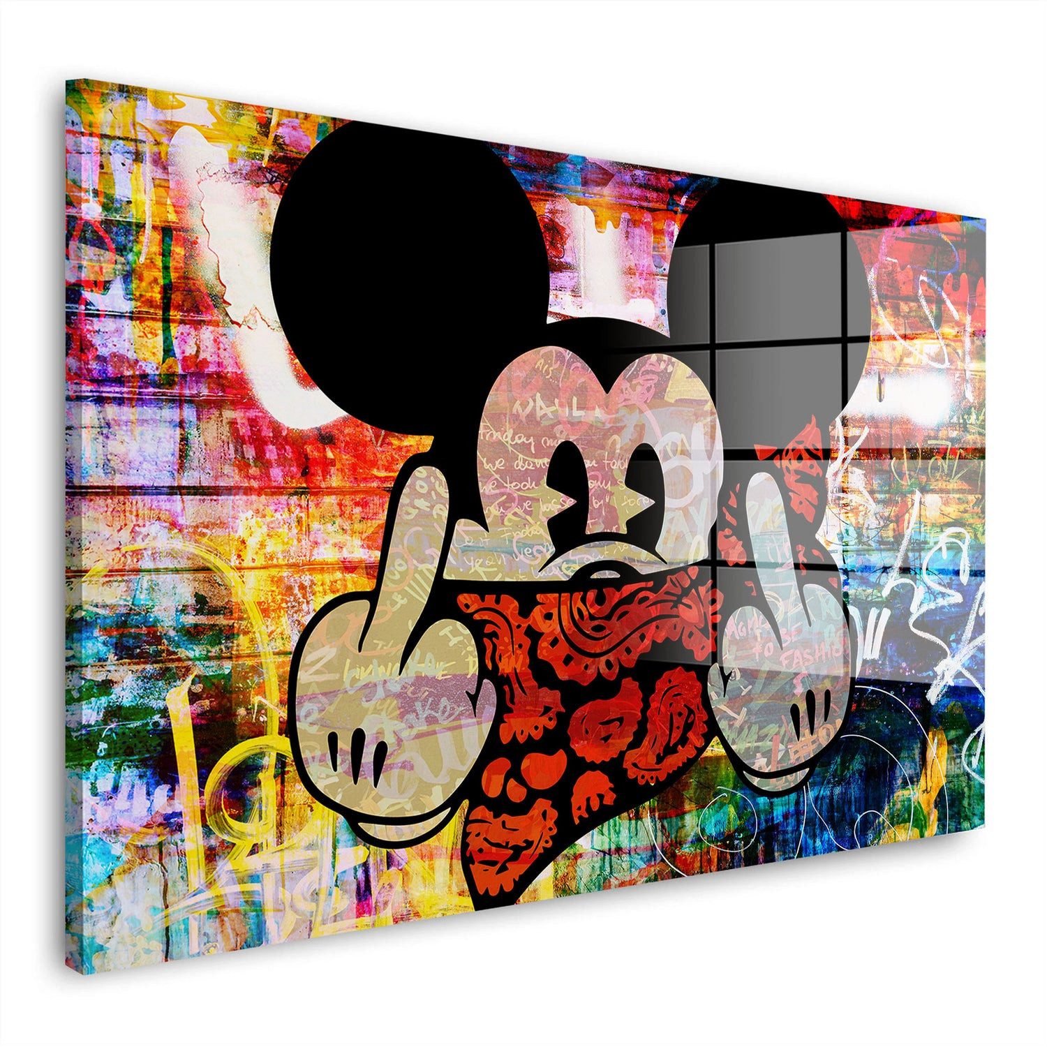 Artedinoi Acrylglasbild Pop Art Maus Acrylglas Wandbild Bild Wanddeko Wohnzimmer XL