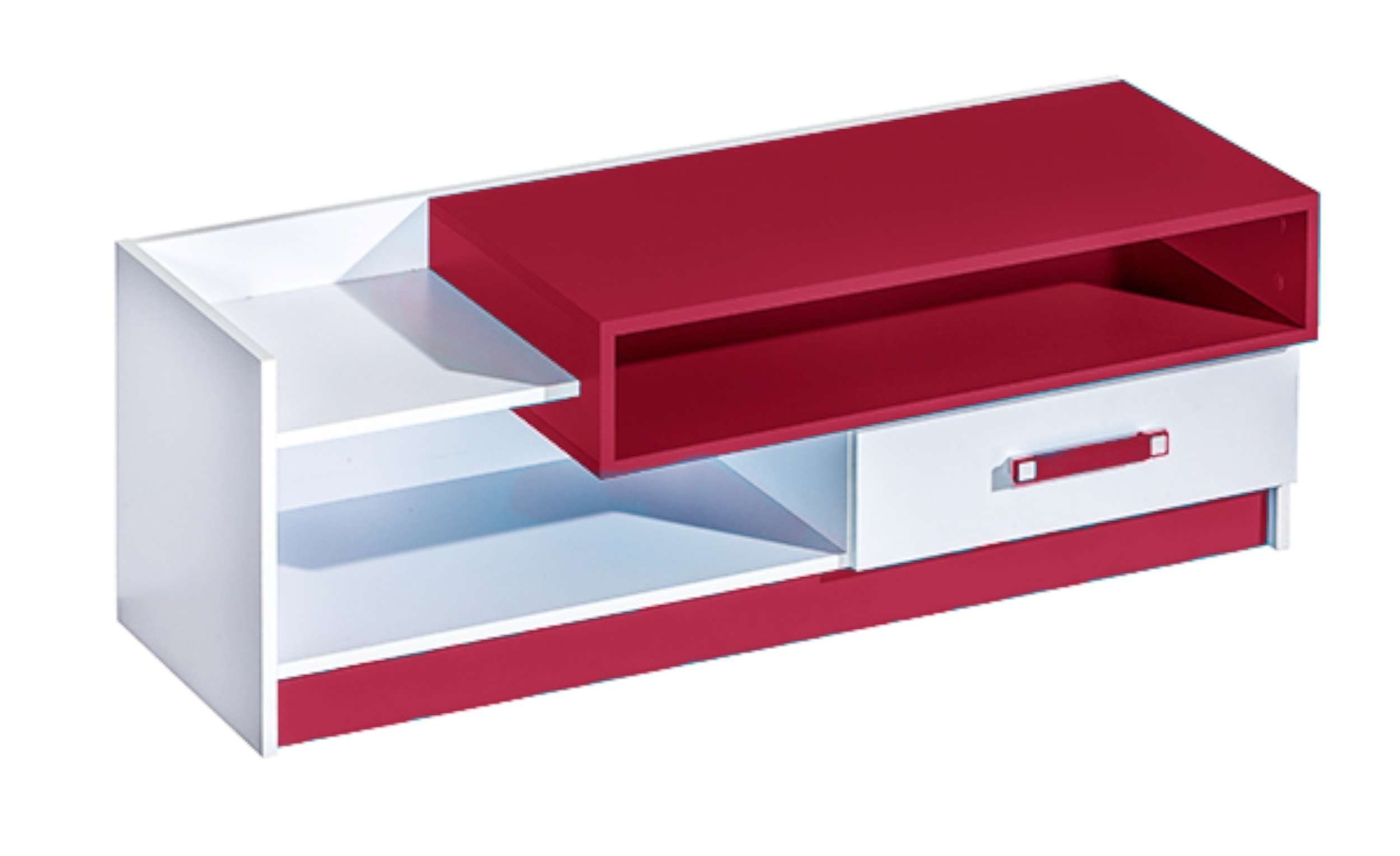 99rooms Lowboard Taira (TV-Kommode, TV-Schrank), 2 offene Fächer, mit Schublade, Vollauszug, viel Stauraum, Modern Design