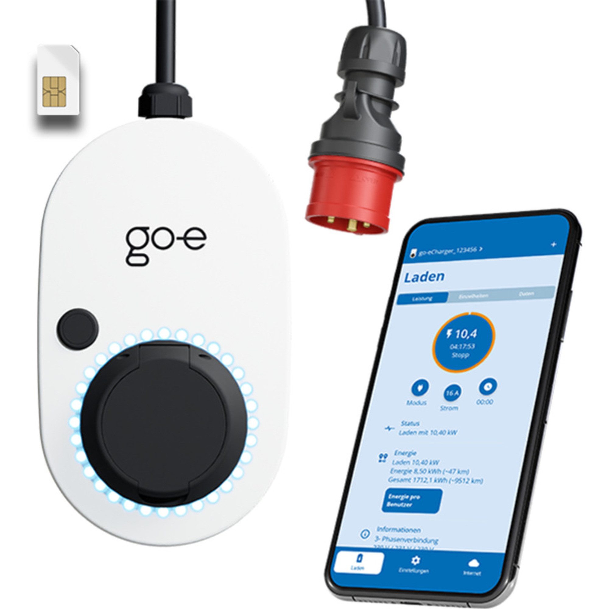 go-e Elektroauto-Ladestation go-e Charger Gemini flex 2.0, 22 kW (32A