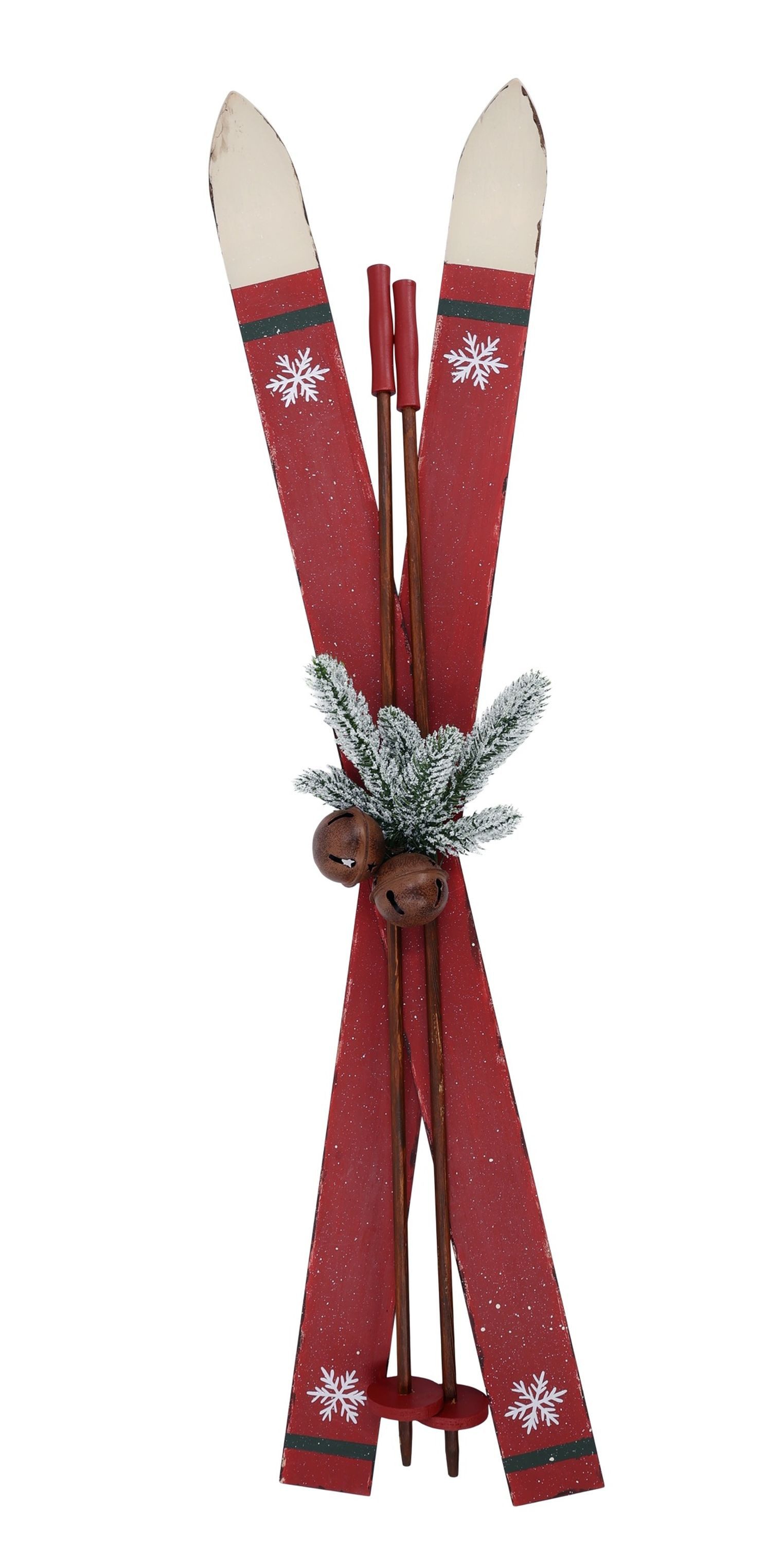 Chic Antique Dekoobjekt Chic Antique - Deko Ski 90cm Rot Holz Vintage Winterdeko