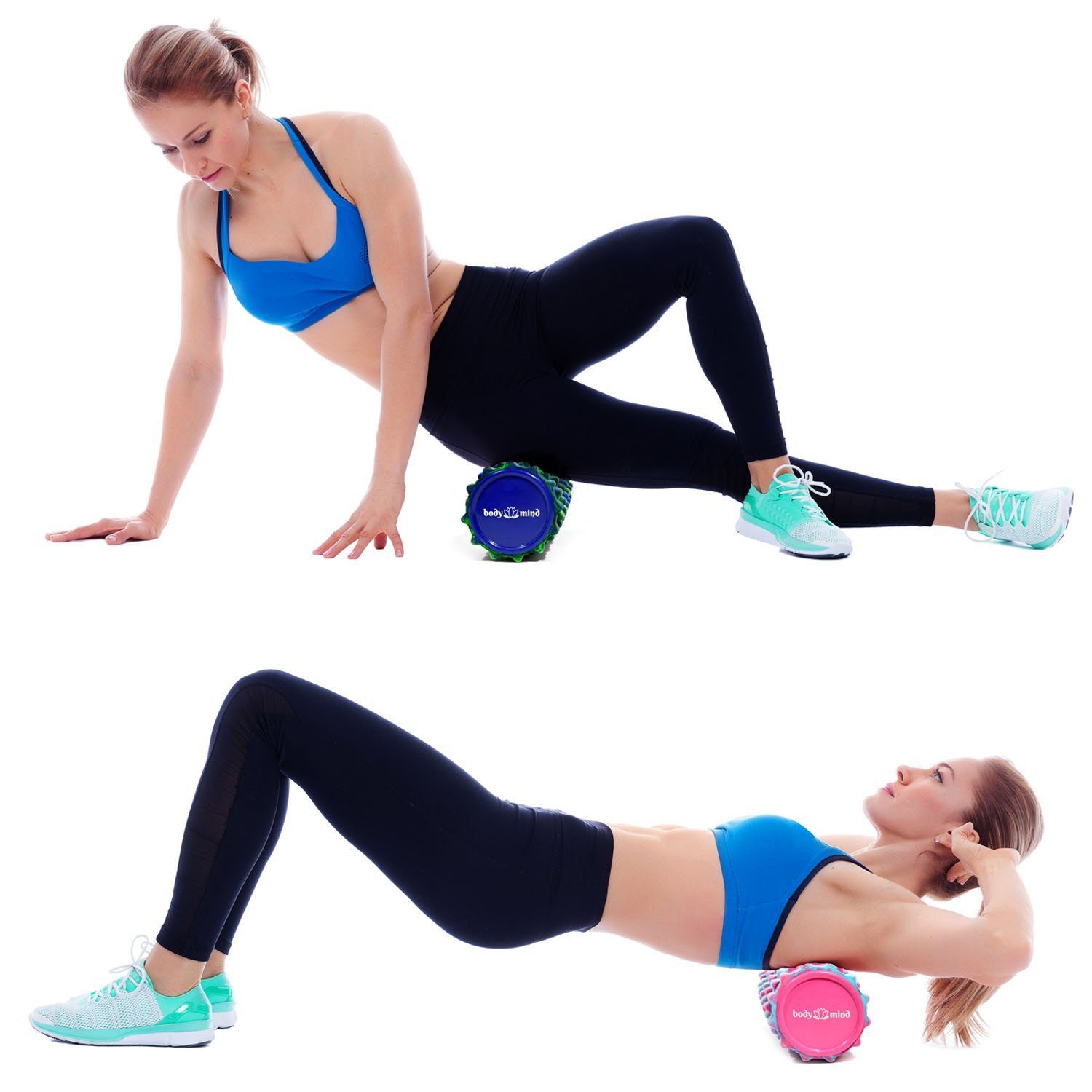 Body & Mind Massagerolle Body & Mind Faszienrolle – Fitness- & Massagerolle mit 3D-Noppen (Sportrolle, Therapierolle), Faszien-Training